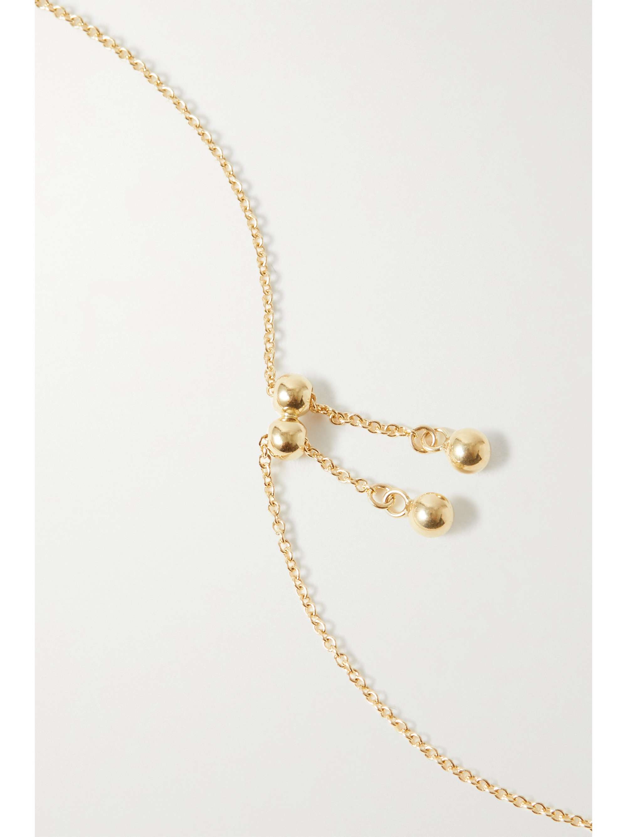 STONE AND STRAND Moonlight Pavé Initial 10-karat gold, mother-of-pearl and diamond bracelet