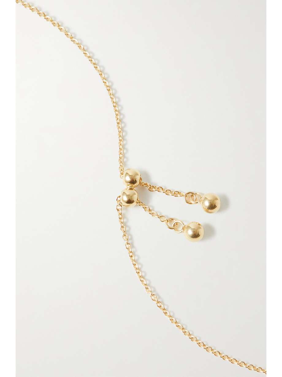 STONE AND STRAND Moonlight Pavé Initial 10karat gold, motherofpearl