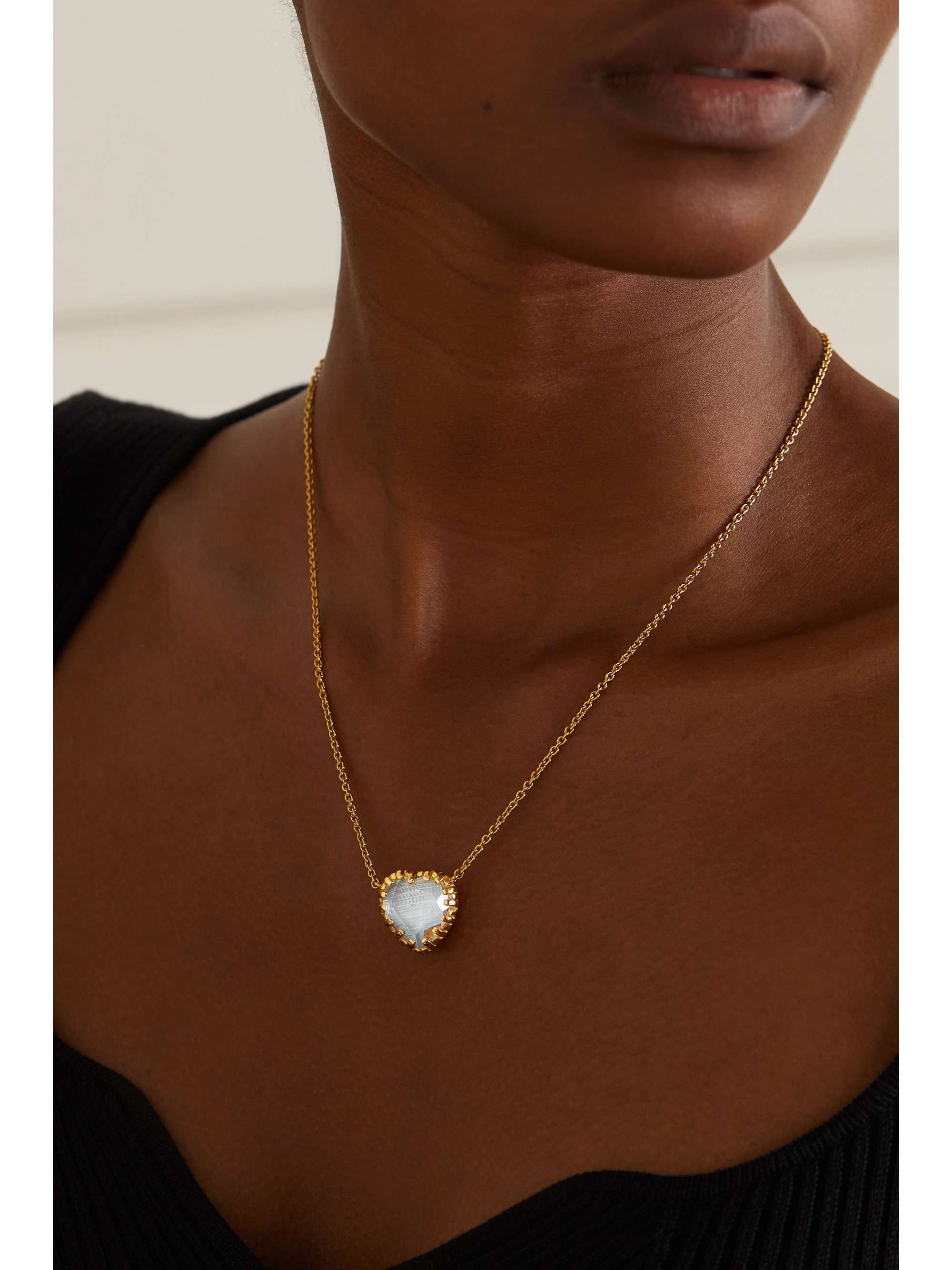 LARKSPUR & HAWK Valentina 18-karat gold-dipped quartz necklace