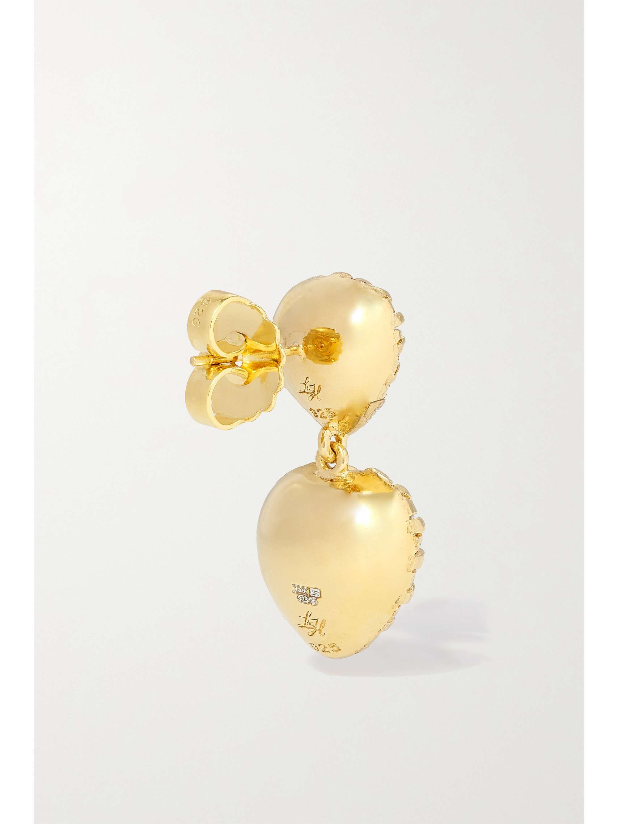 LARKSPUR & HAWK Boucles d'oreilles en métal trempé dans un bain d'or 18 carats (750/1000) et quartz Valentina