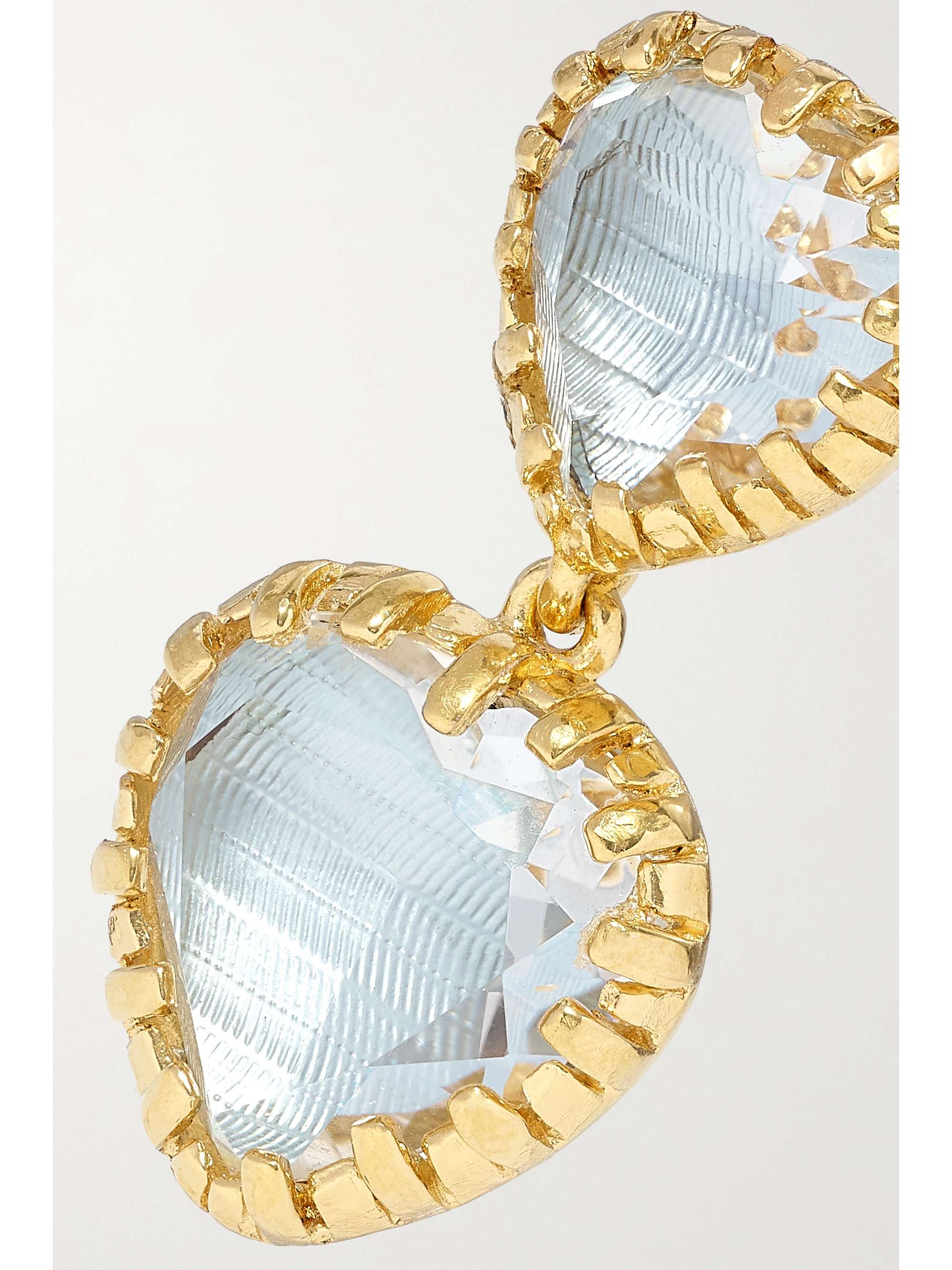 LARKSPUR & HAWK Boucles d'oreilles en métal trempé dans un bain d'or 18 carats (750/1000) et quartz Valentina