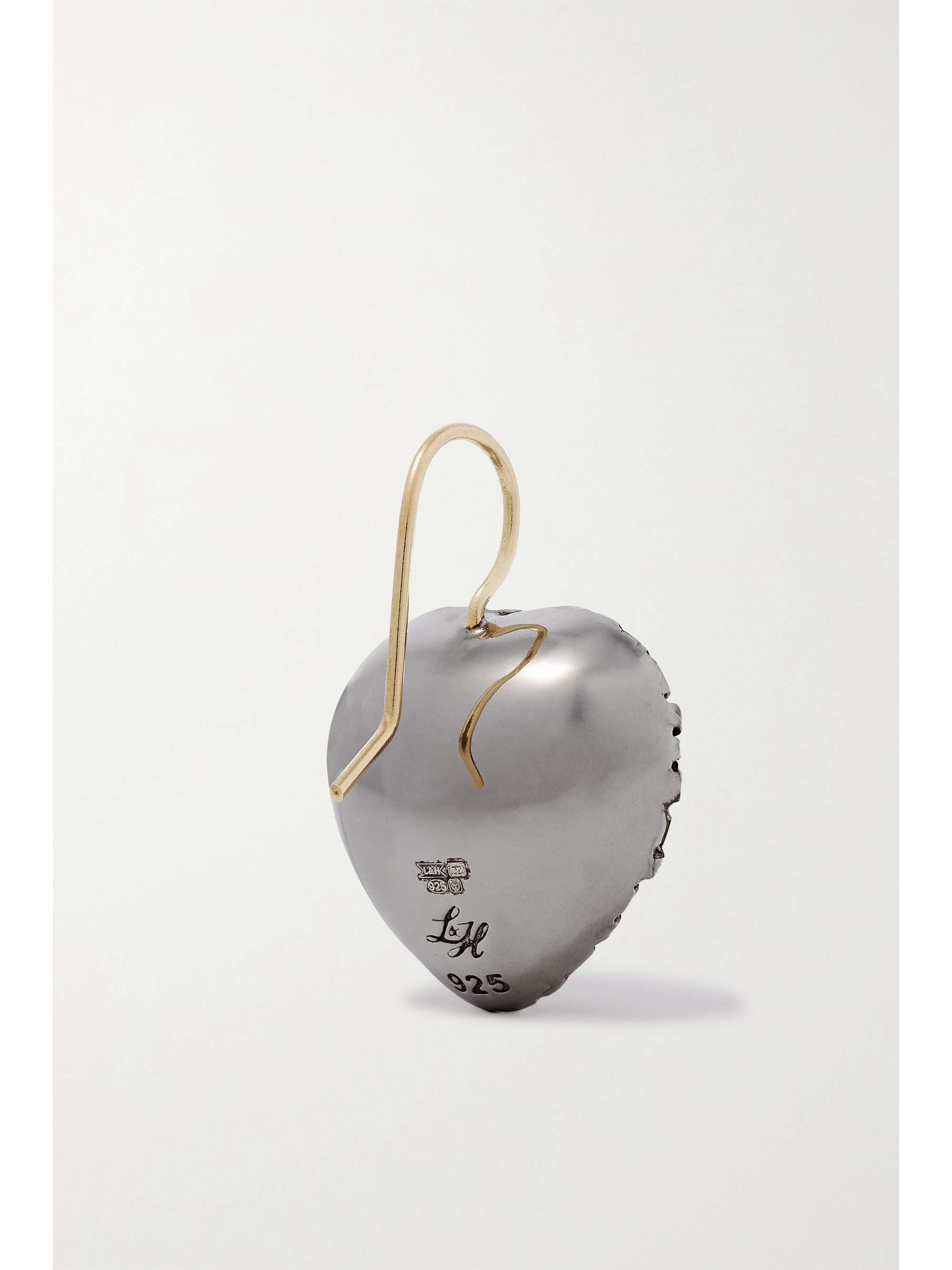 LARKSPUR & HAWK Valentina I Love NY rhodium-dipped quartz earrings