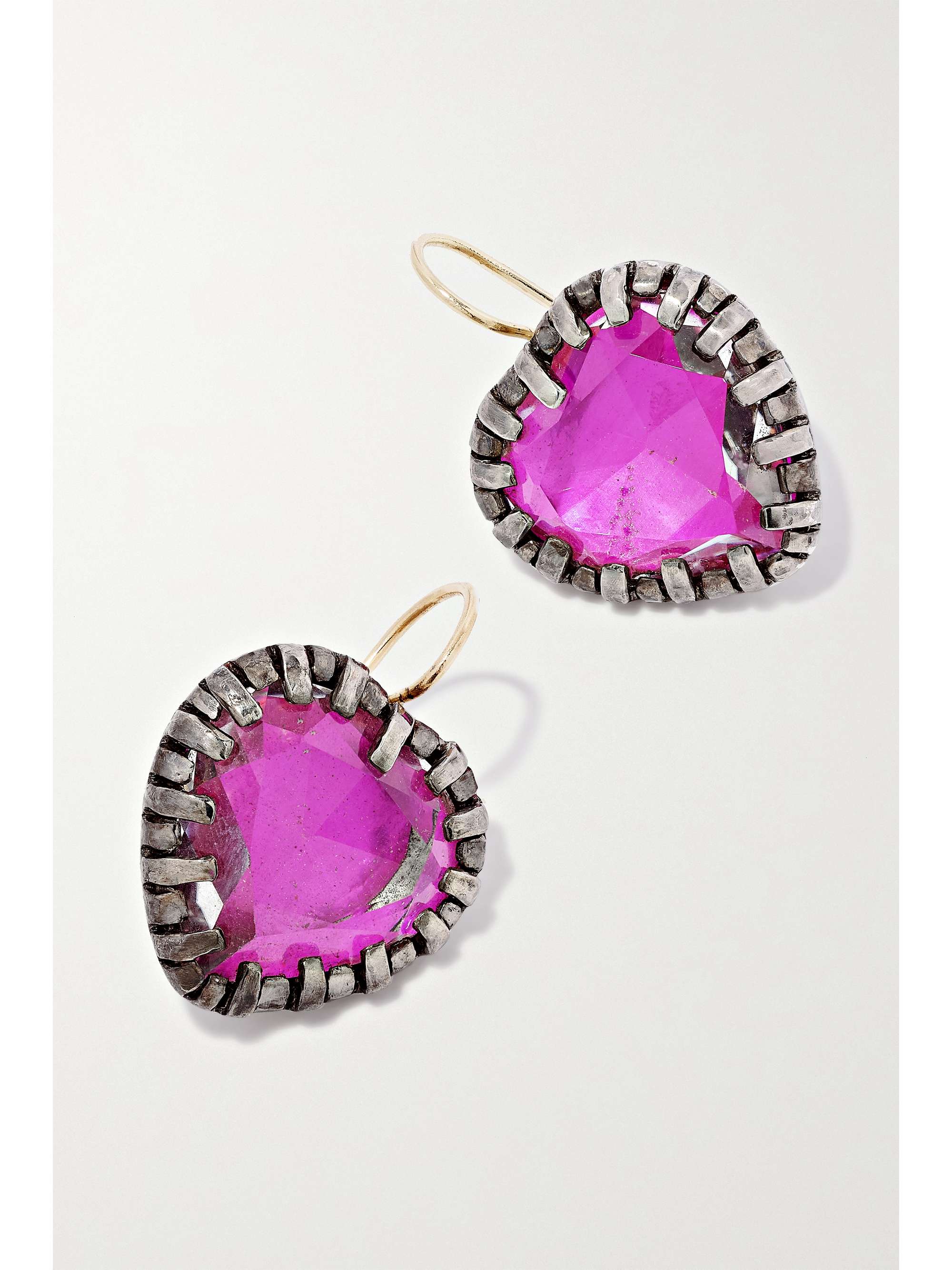 LARKSPUR & HAWK Valentina I Love NY rhodium-dipped quartz earrings