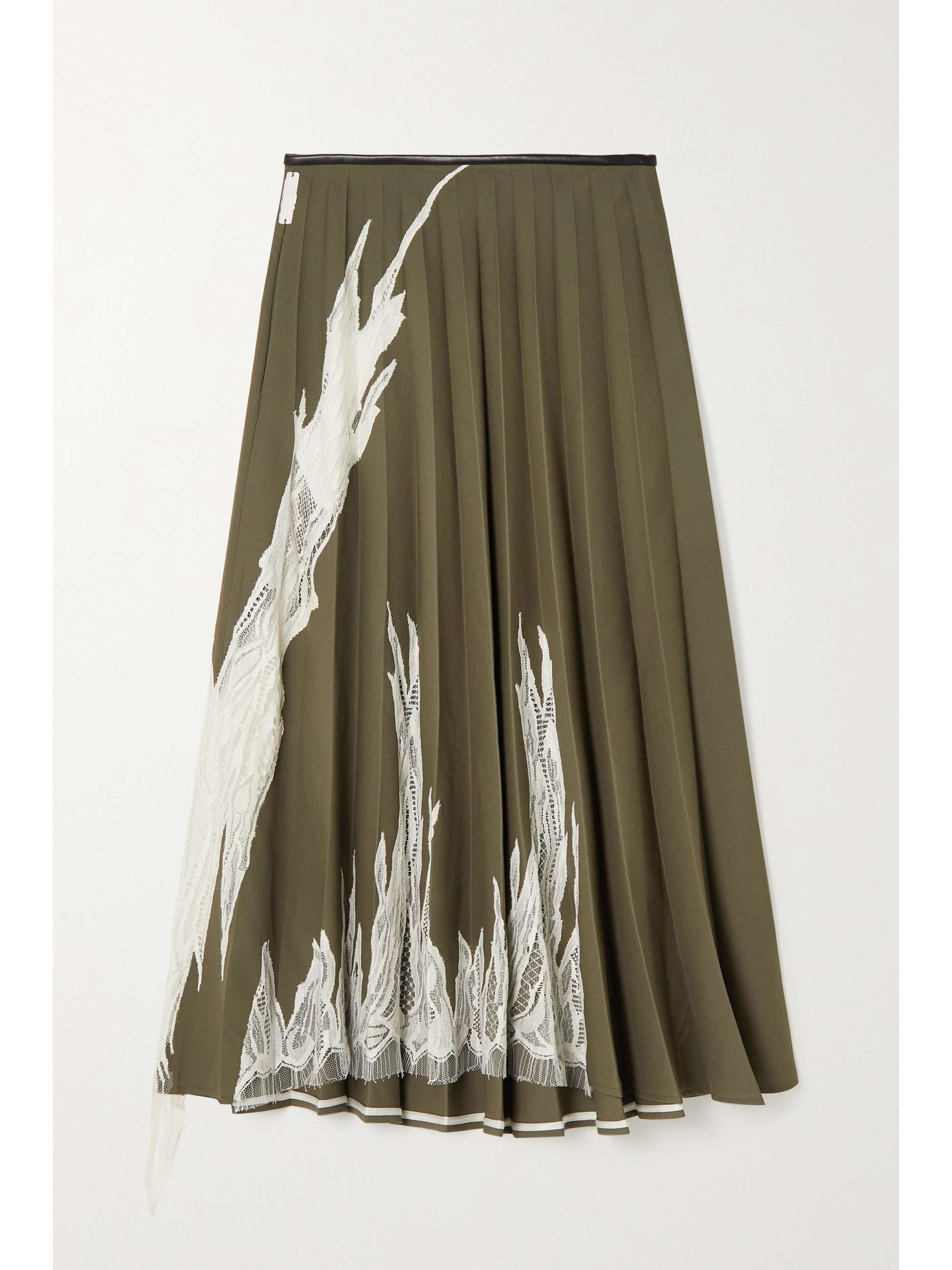 pleated green wool skirt