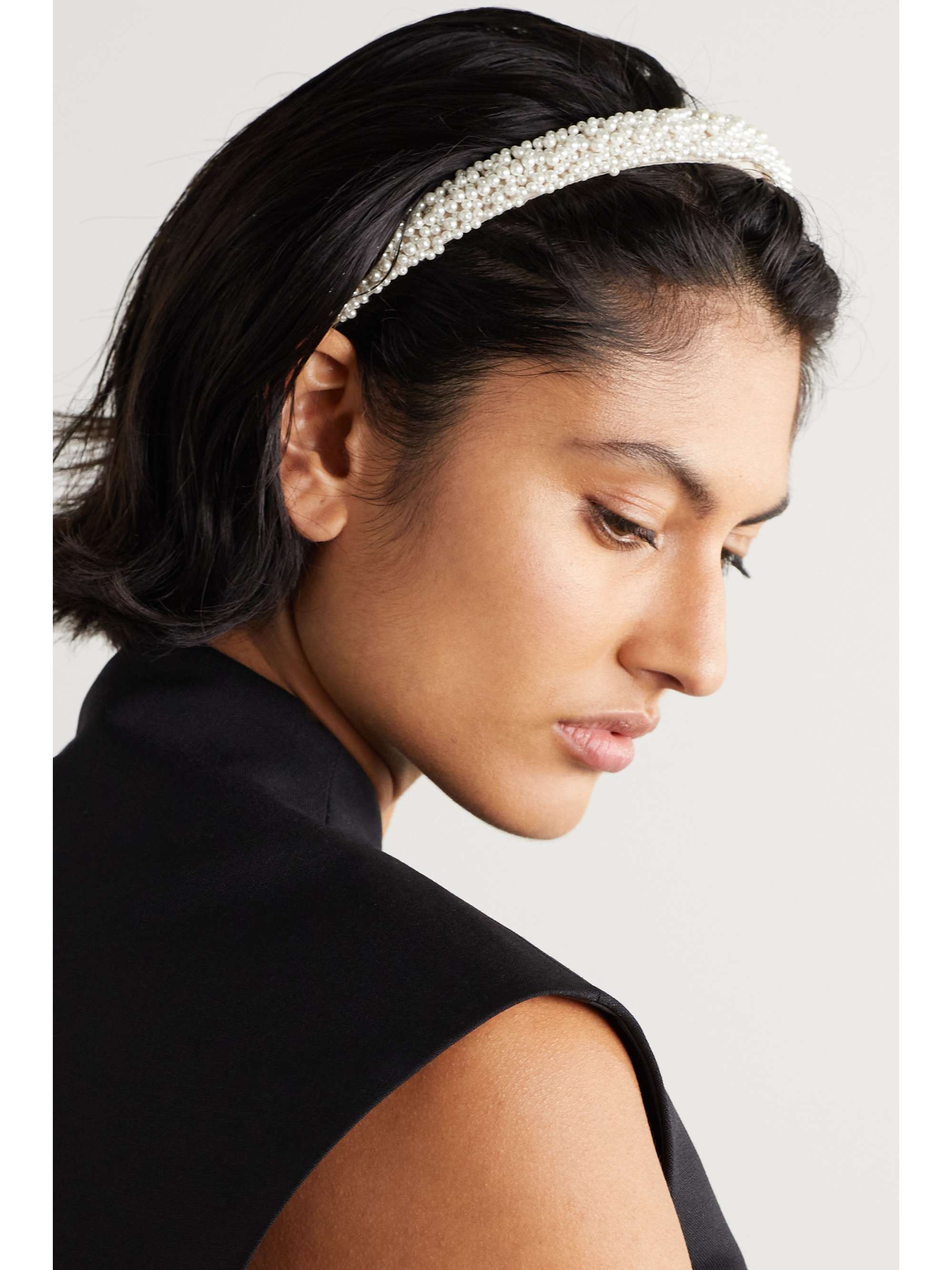 JENNIFER BEHR Donna faux pearl-embellished tulle headband