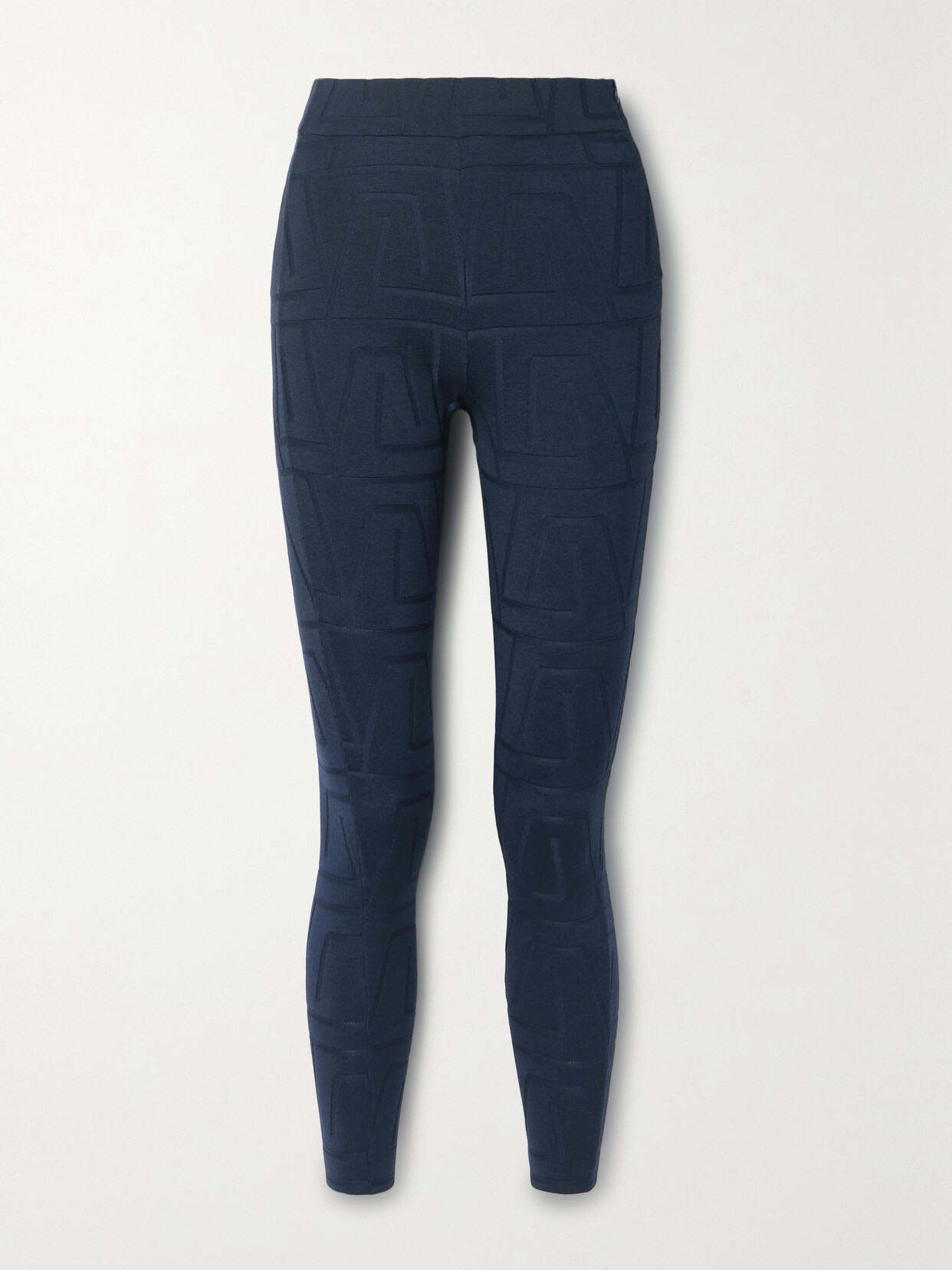 Akris Stretch Wool And Mulberry Silk-blend Jacquard Leggings - Blue