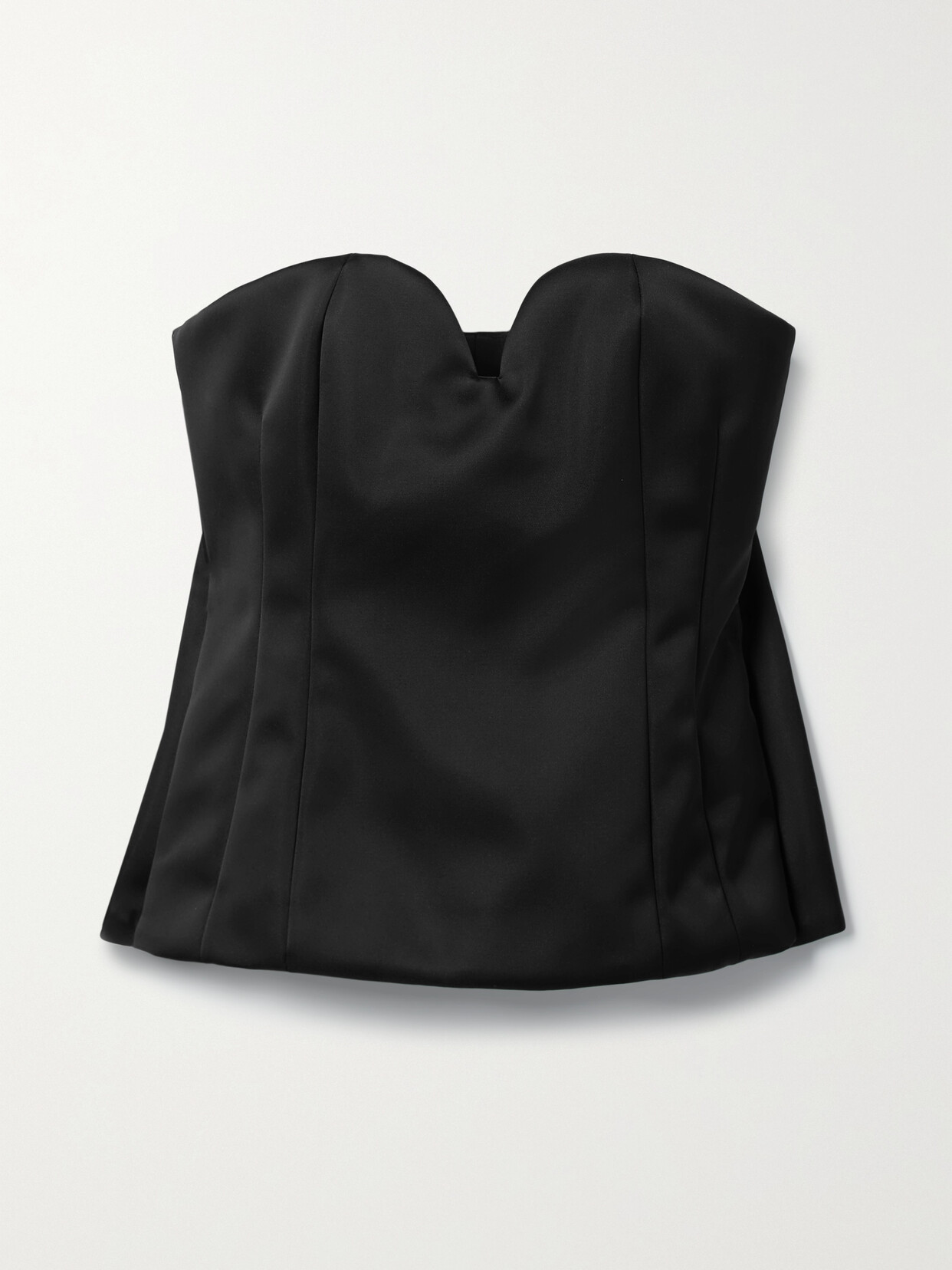 Lanvin Cape-effect Strapless Sateen Bustier Top