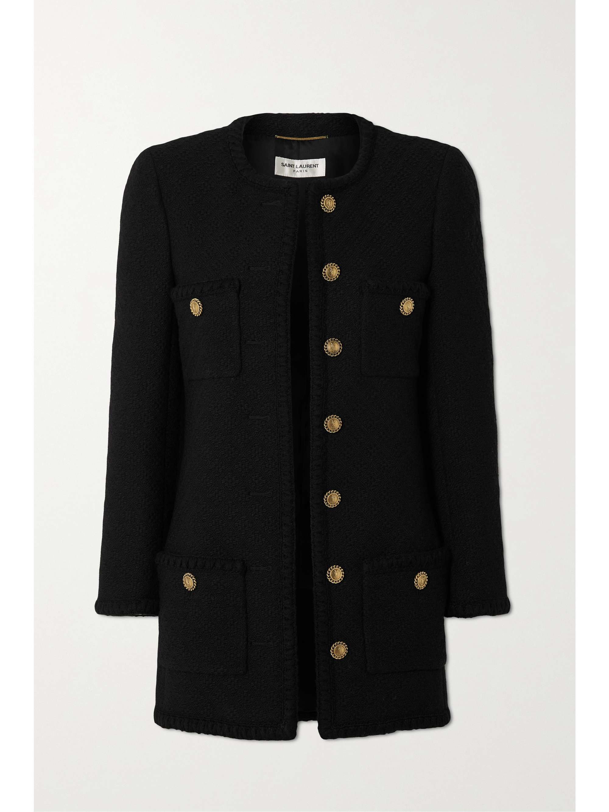 black tweed coat