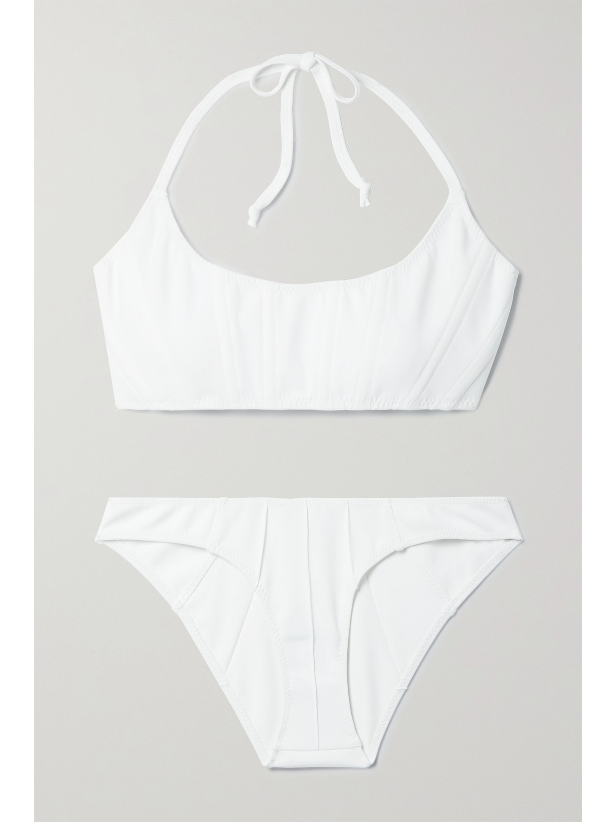 Lisa Marie Fernandez – + Net Sustain Corset Stretch-crepe Halterneck Bikini – White