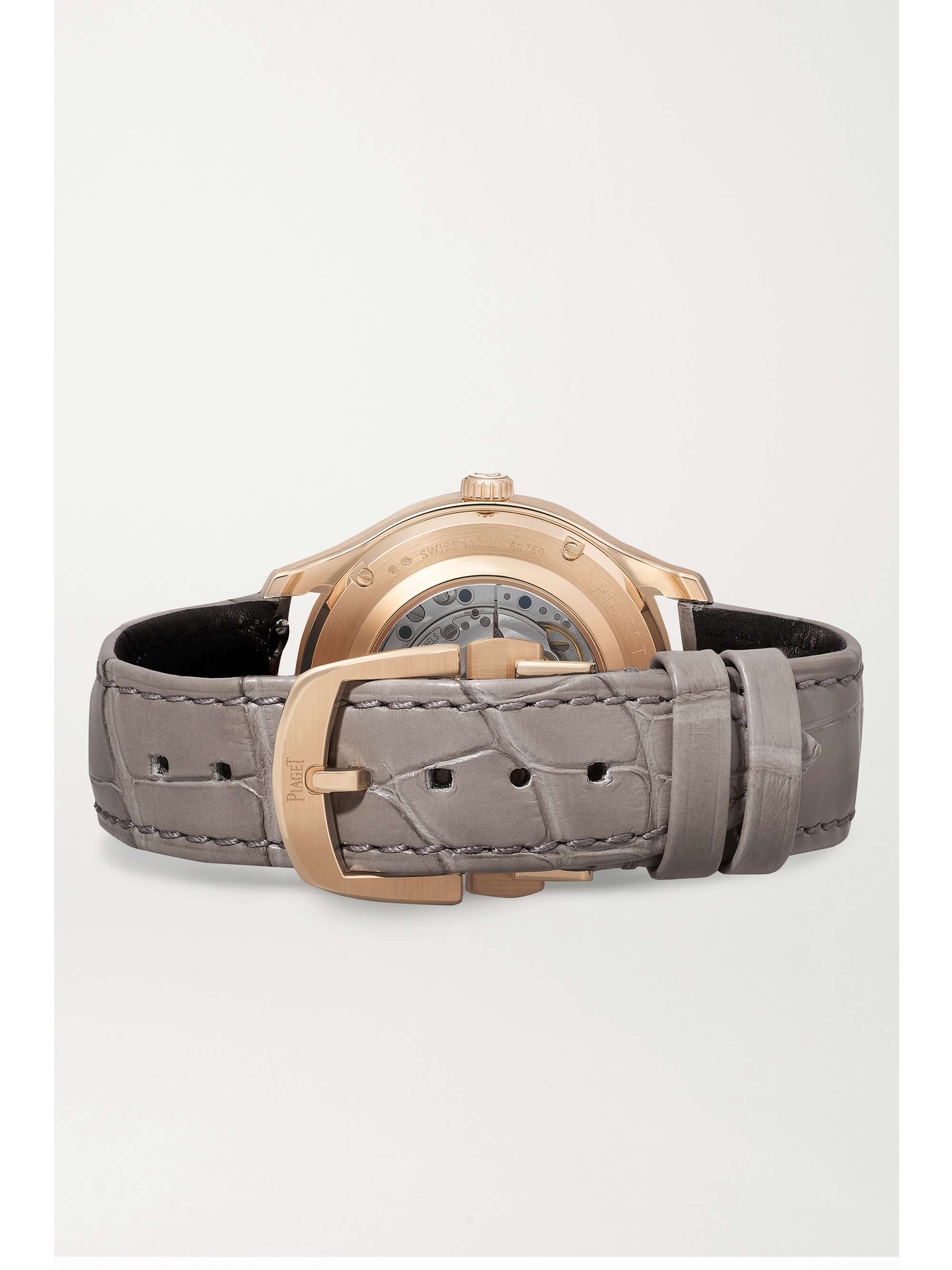 PIAGET Polo Automatic 36mm 18-karat rose gold, alligator and diamond watch