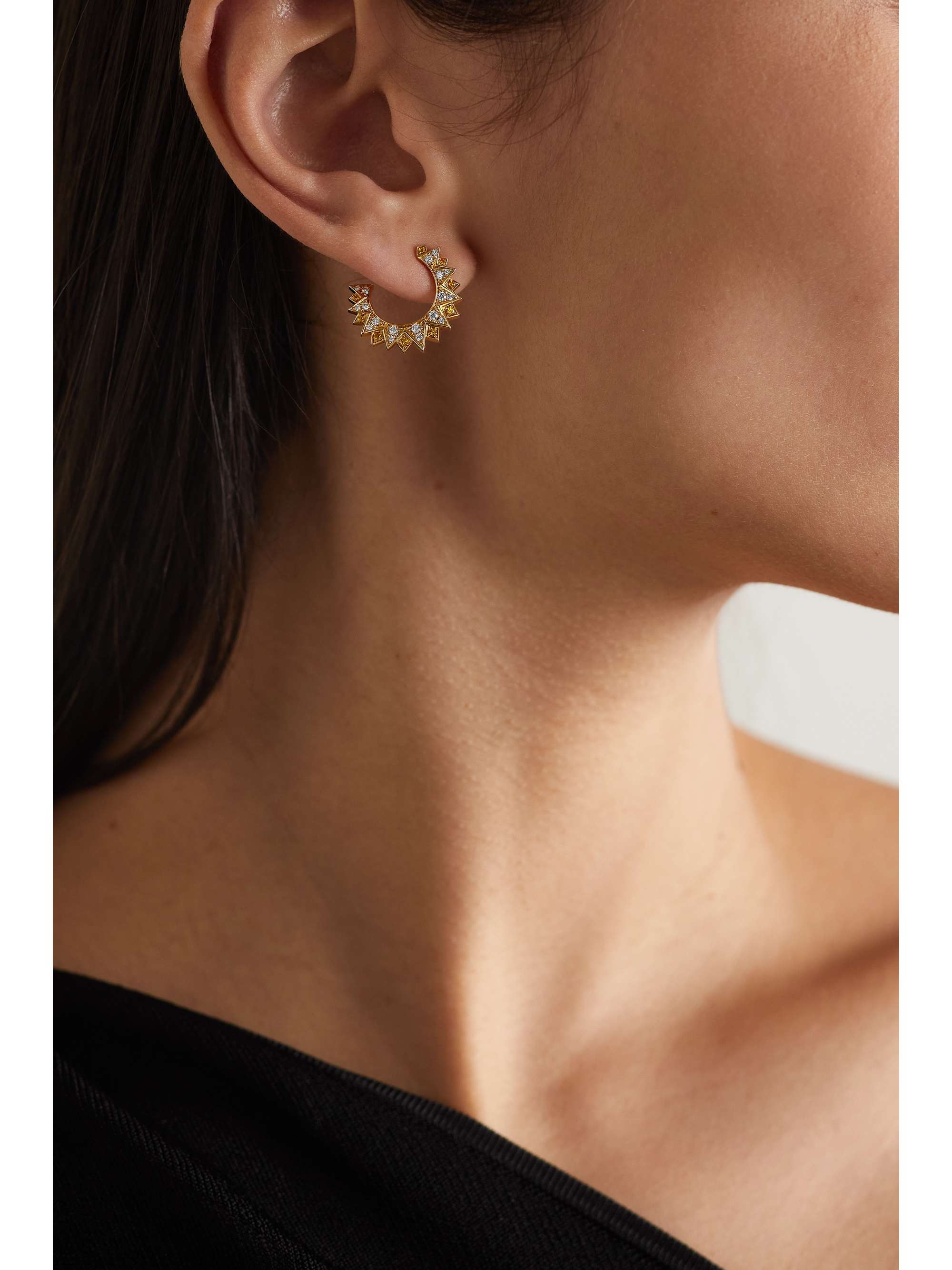 PIAGET Sunlight 18-karat gold, diamond and sapphire earrings NET