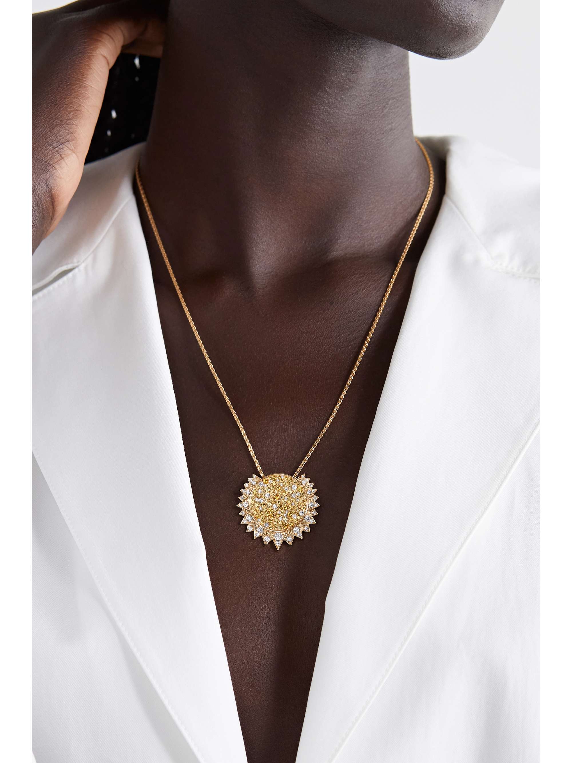 PIAGET Sunlight 18-karat rose gold, sapphire and diamond necklace