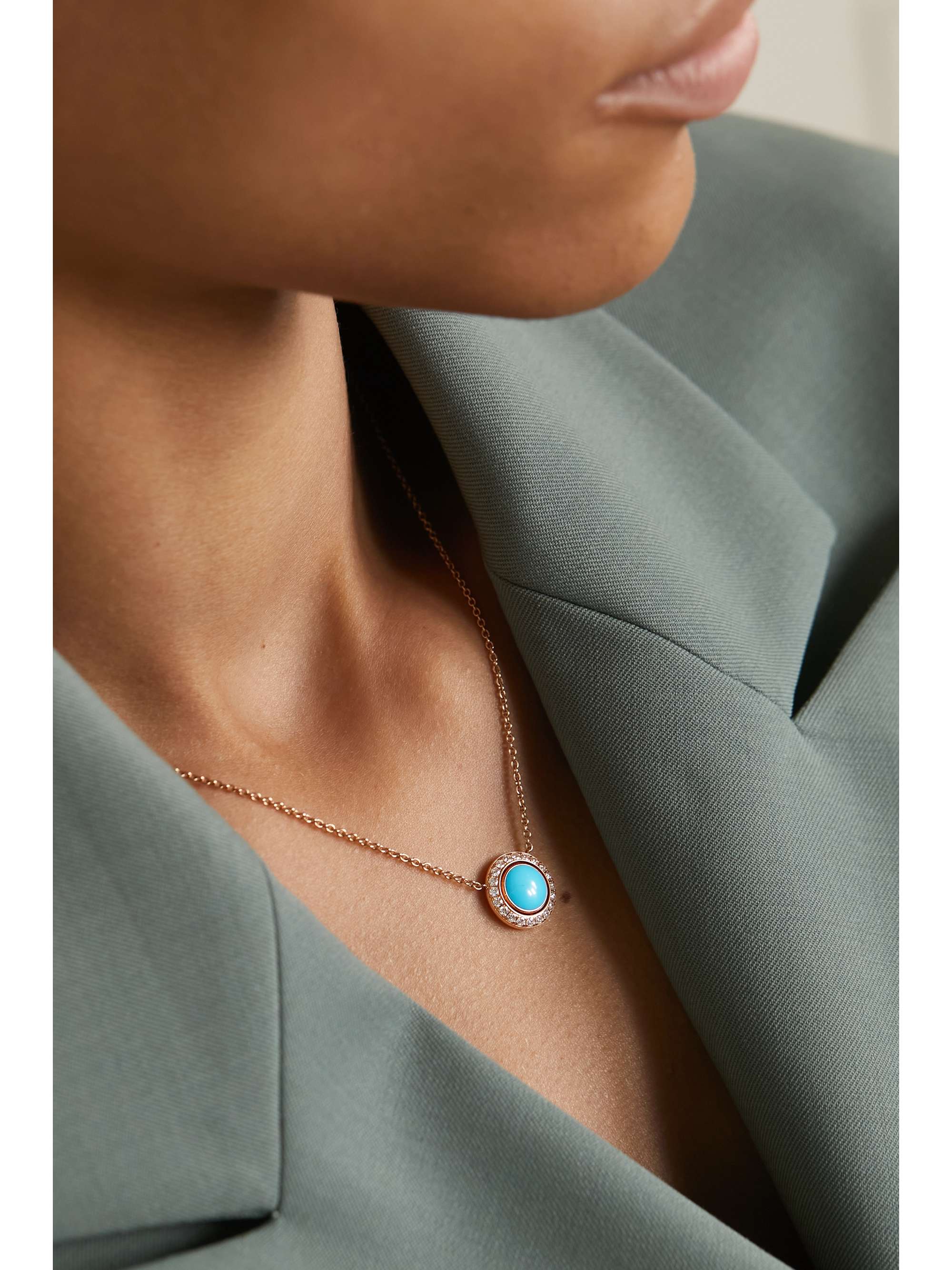 PIAGET Possession 18-karat rose gold, carnelian and diamond necklace