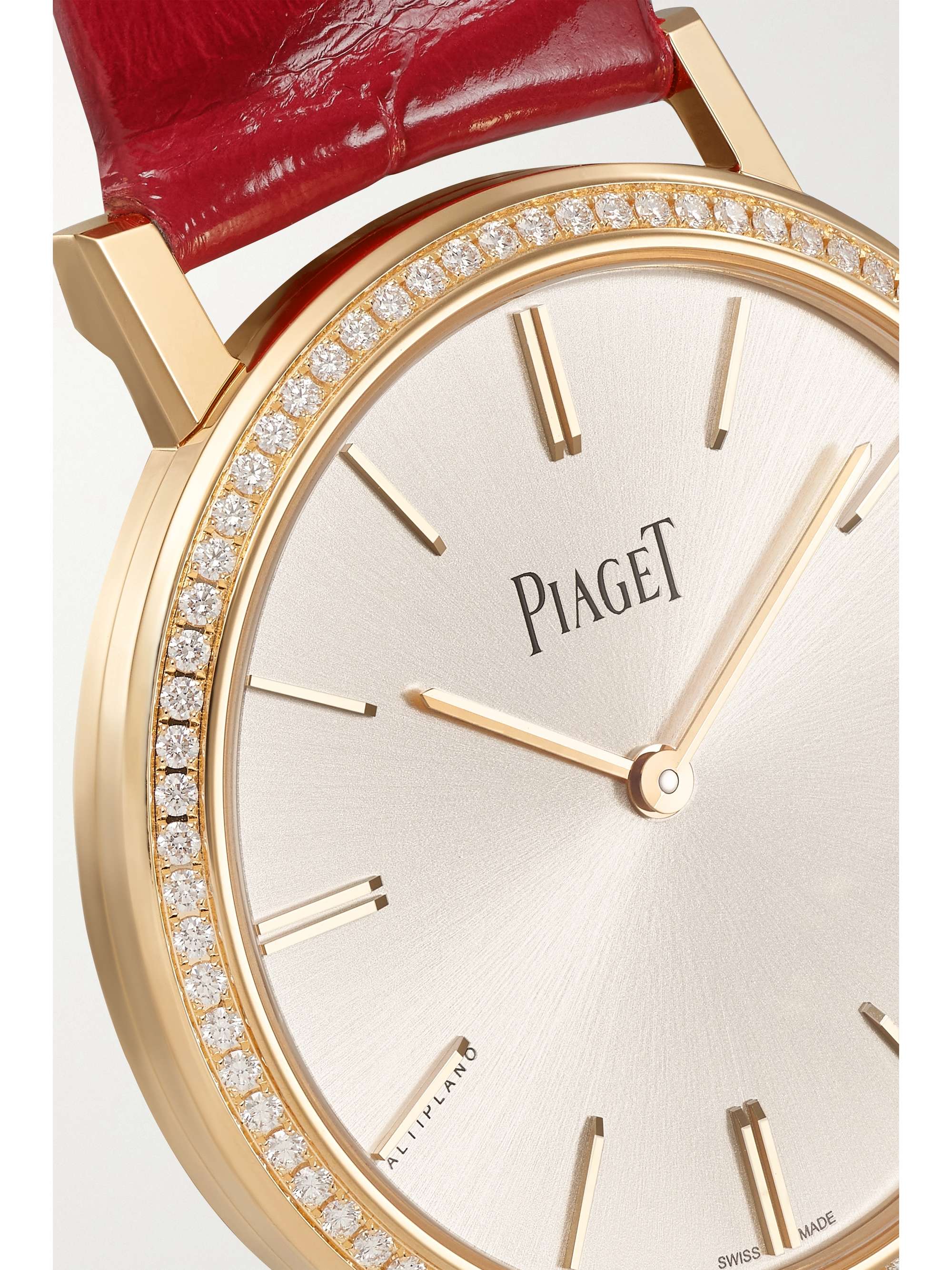 PIAGET Altiplano Automatic 35mm 18-karat rose gold, alligator and diamond watch