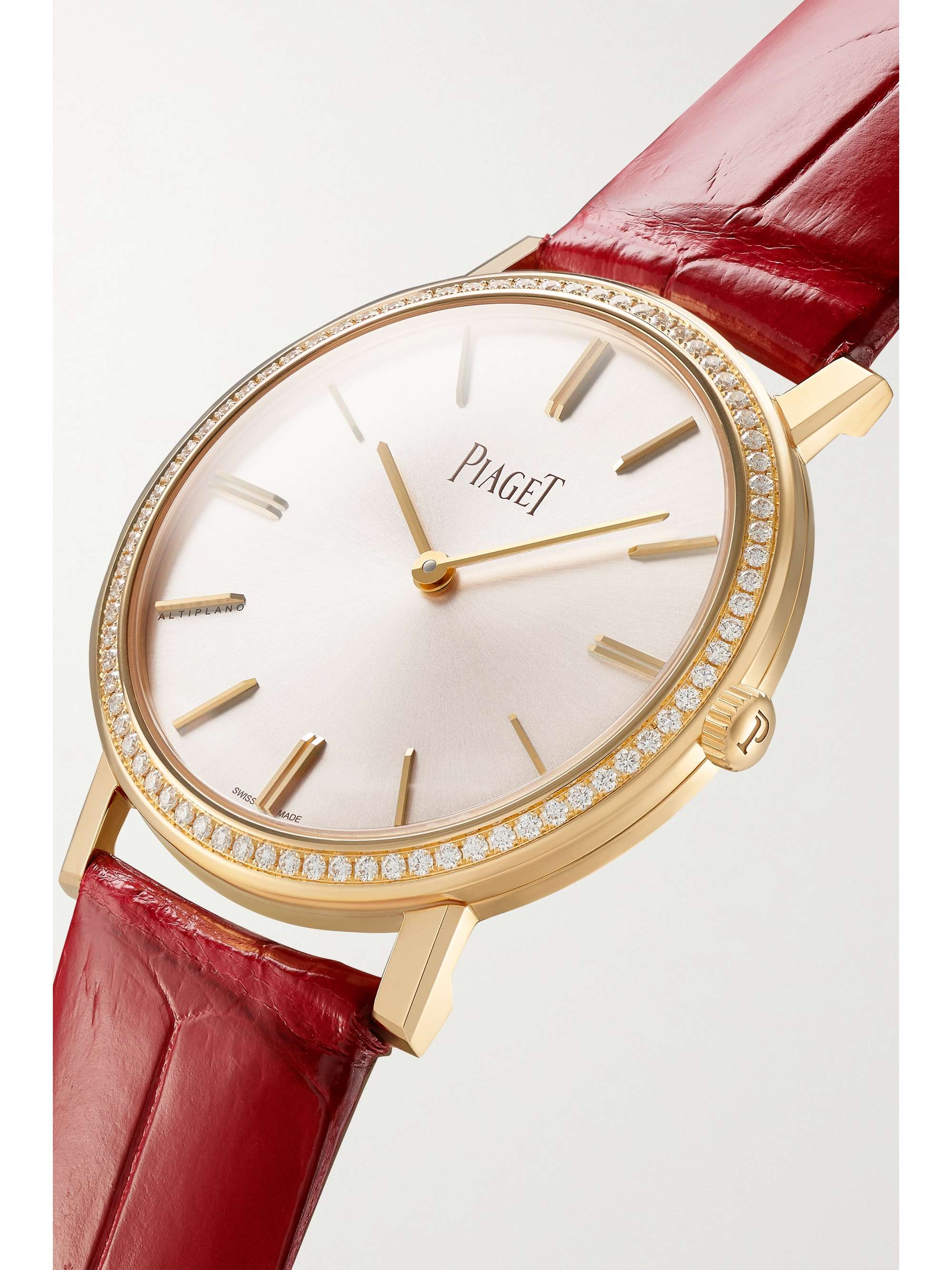 PIAGET Altiplano Automatic 35mm 18-karat rose gold, alligator and diamond watch