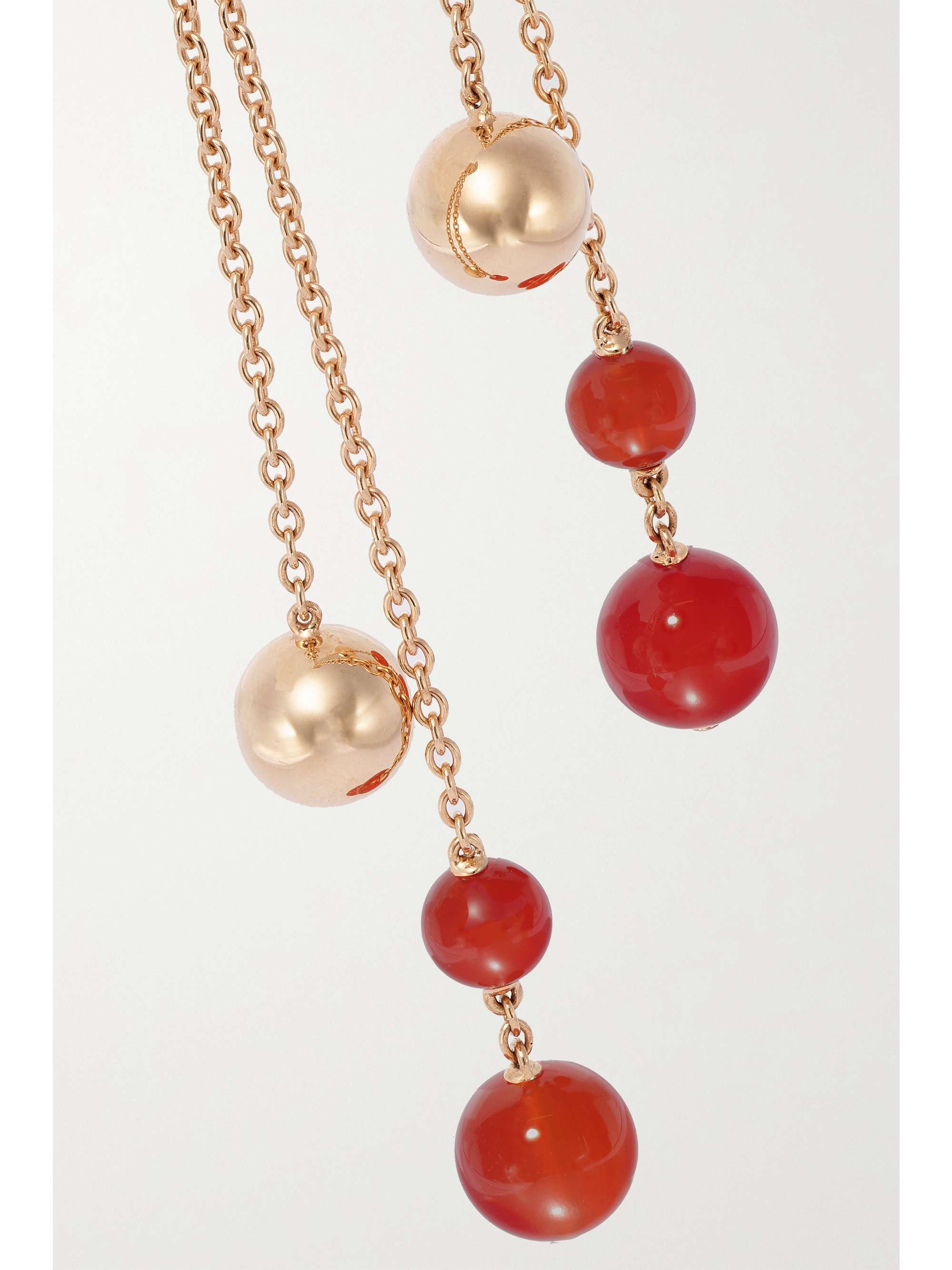 PIAGET Possession 18-karat rose gold, carnelian and diamond earrings