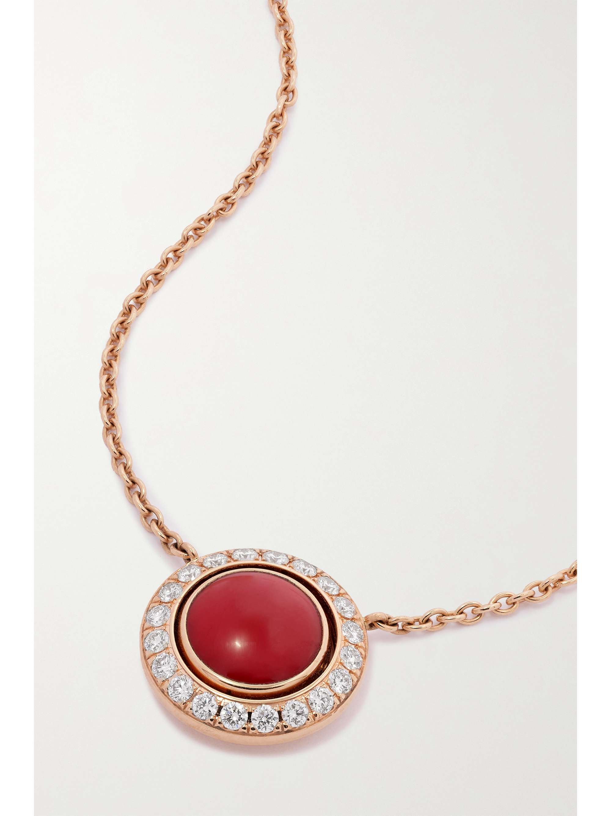 PIAGET Possession 18-karat rose gold, carnelian and diamond necklace