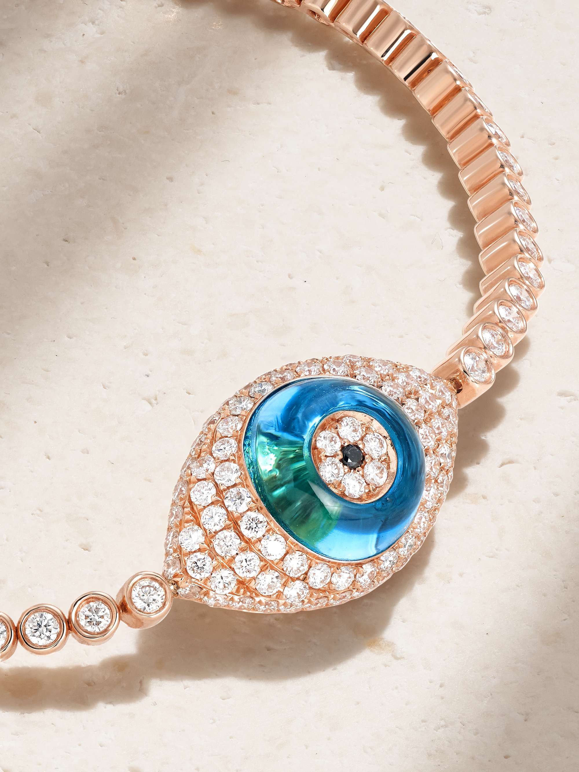 LORRAINE SCHWARTZ Against Evil Eye 18-karat rose gold, topaz and diamond bracelet
