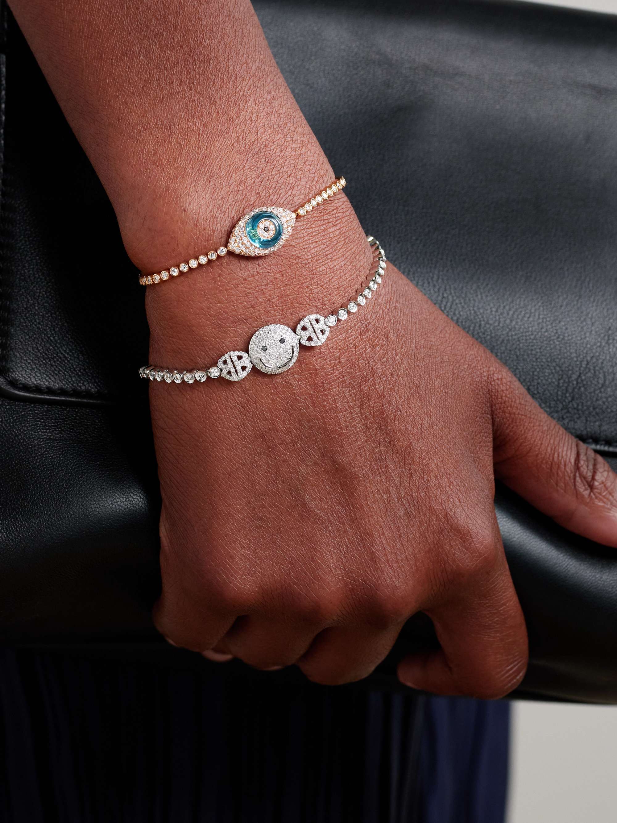 LORRAINE SCHWARTZ Against Evil Eye 18-karat rose gold, topaz and diamond bracelet
