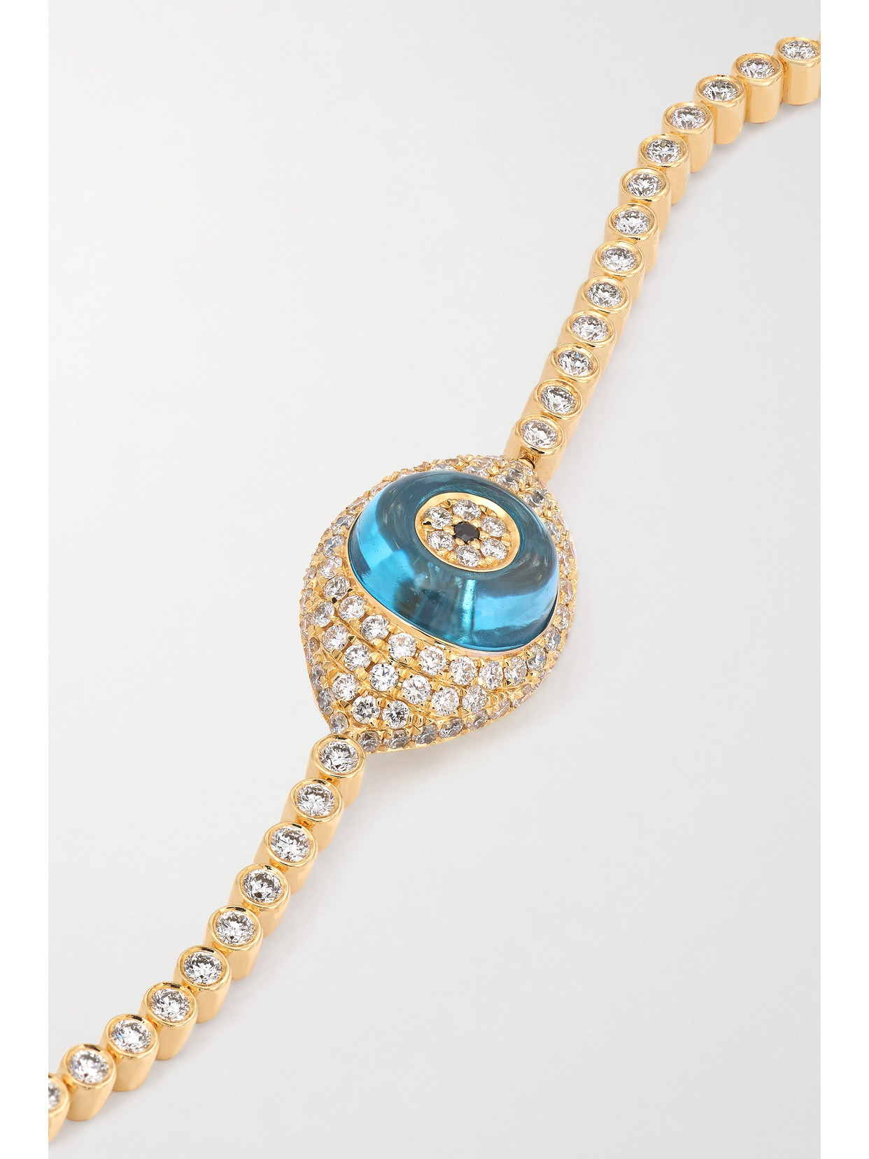 Shop Lorraine Schwartz 18-karat Gold, Topaz And Diamond Bracelet