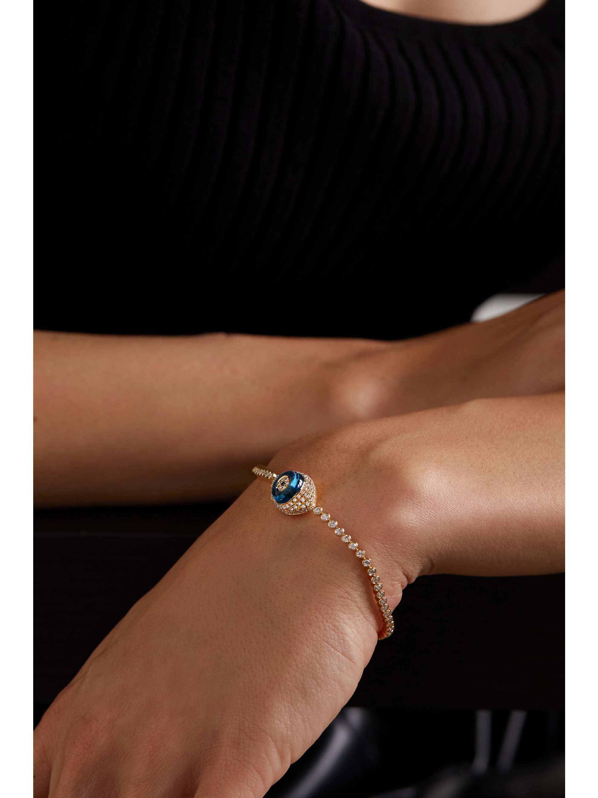 LORRAINE SCHWARTZ Against Evil Eye 18-karat rose gold, topaz and diamond bracelet