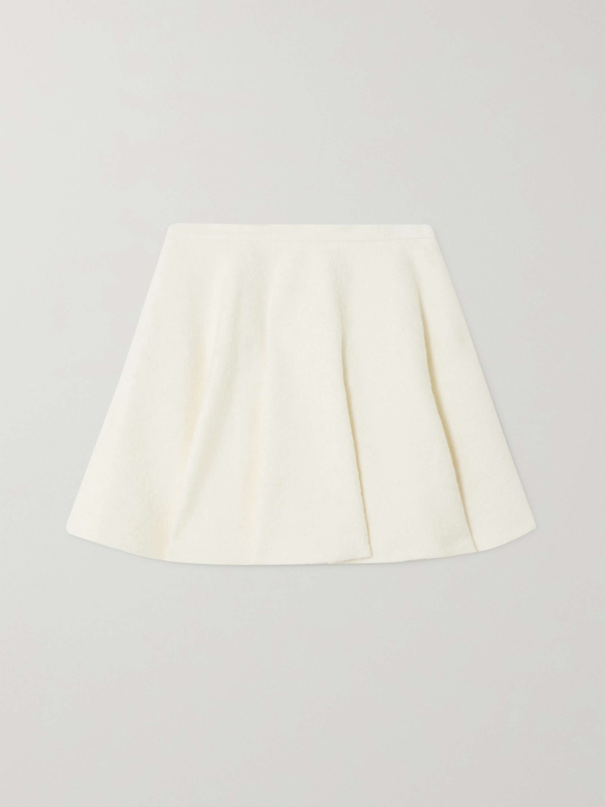 VALENTINO Pleated brushed wool-blend mini skirt | NET-A-PORTER