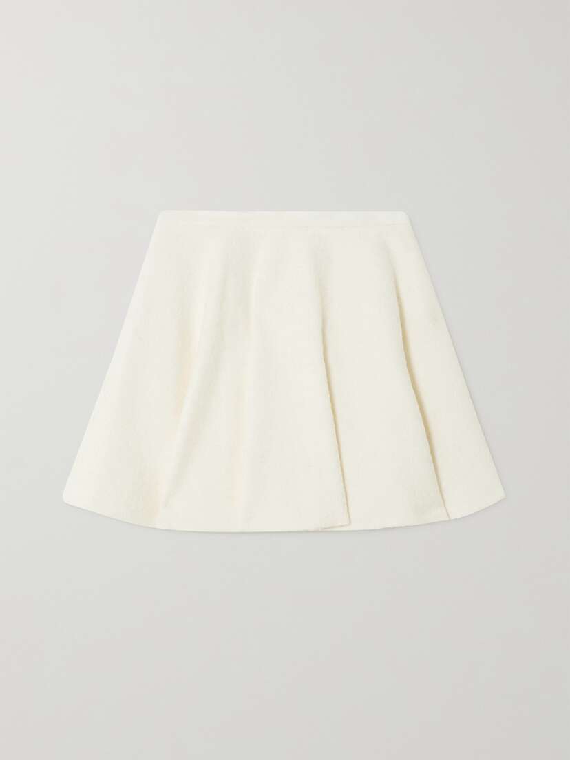 Valentino Garavani Pleated Brushed Wool-blend Mini Skirt