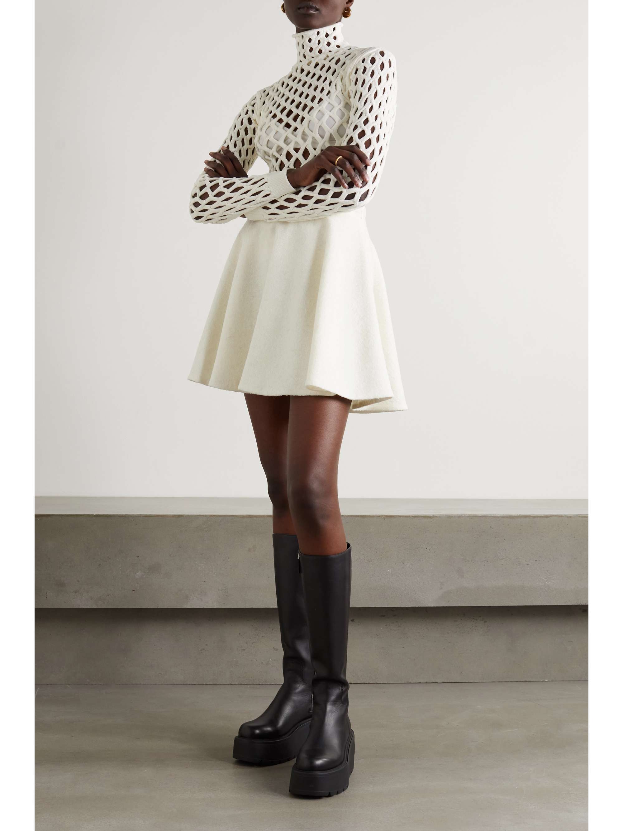 Pleated Brushed Wool-blend Mini Skirt | lupon.gov.ph