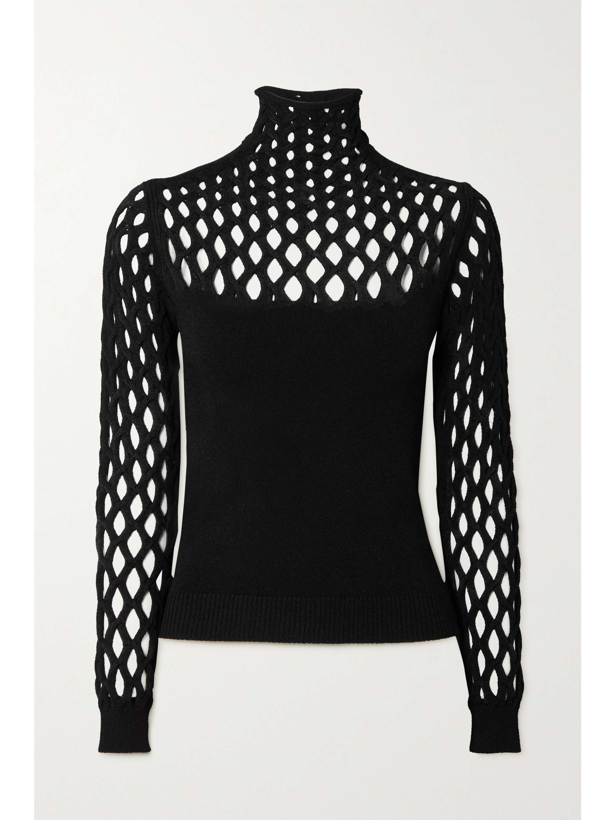 fishnet turtleneck top