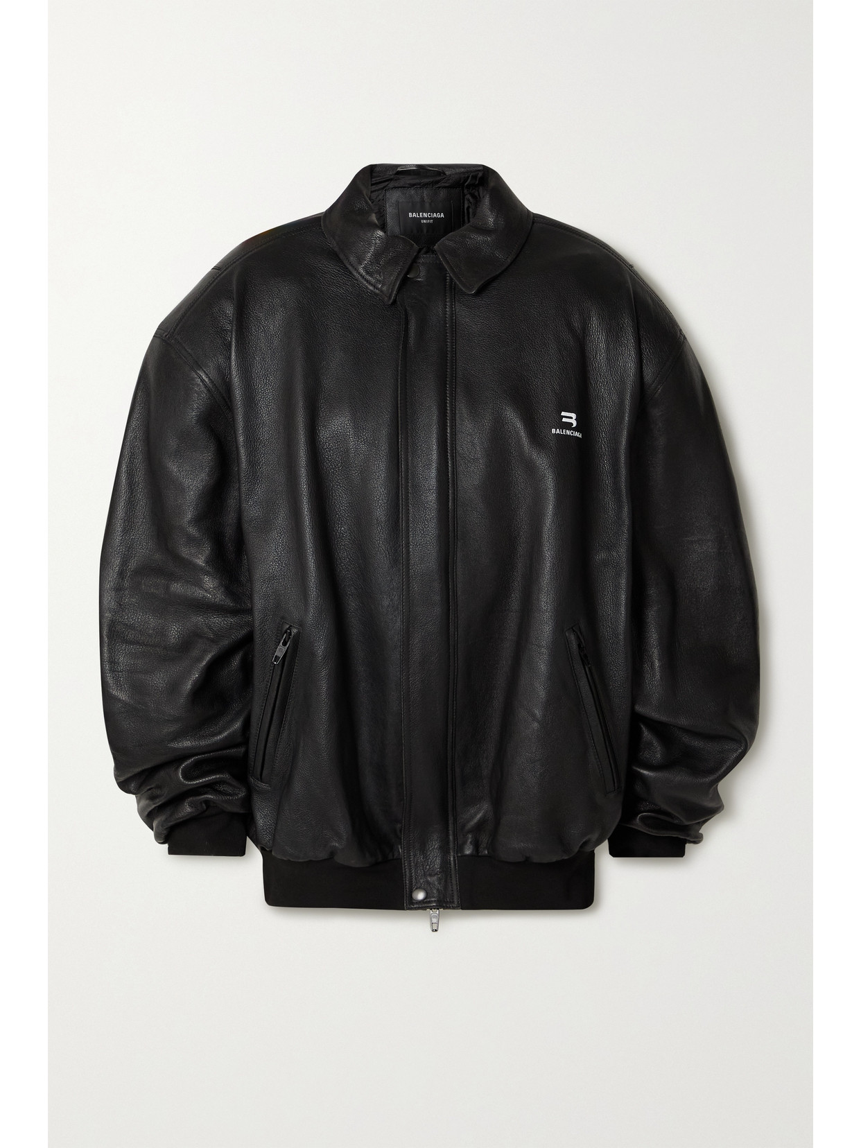 Balenciaga Taxi Oversized Printed Leather Bomber Jacket In Brown