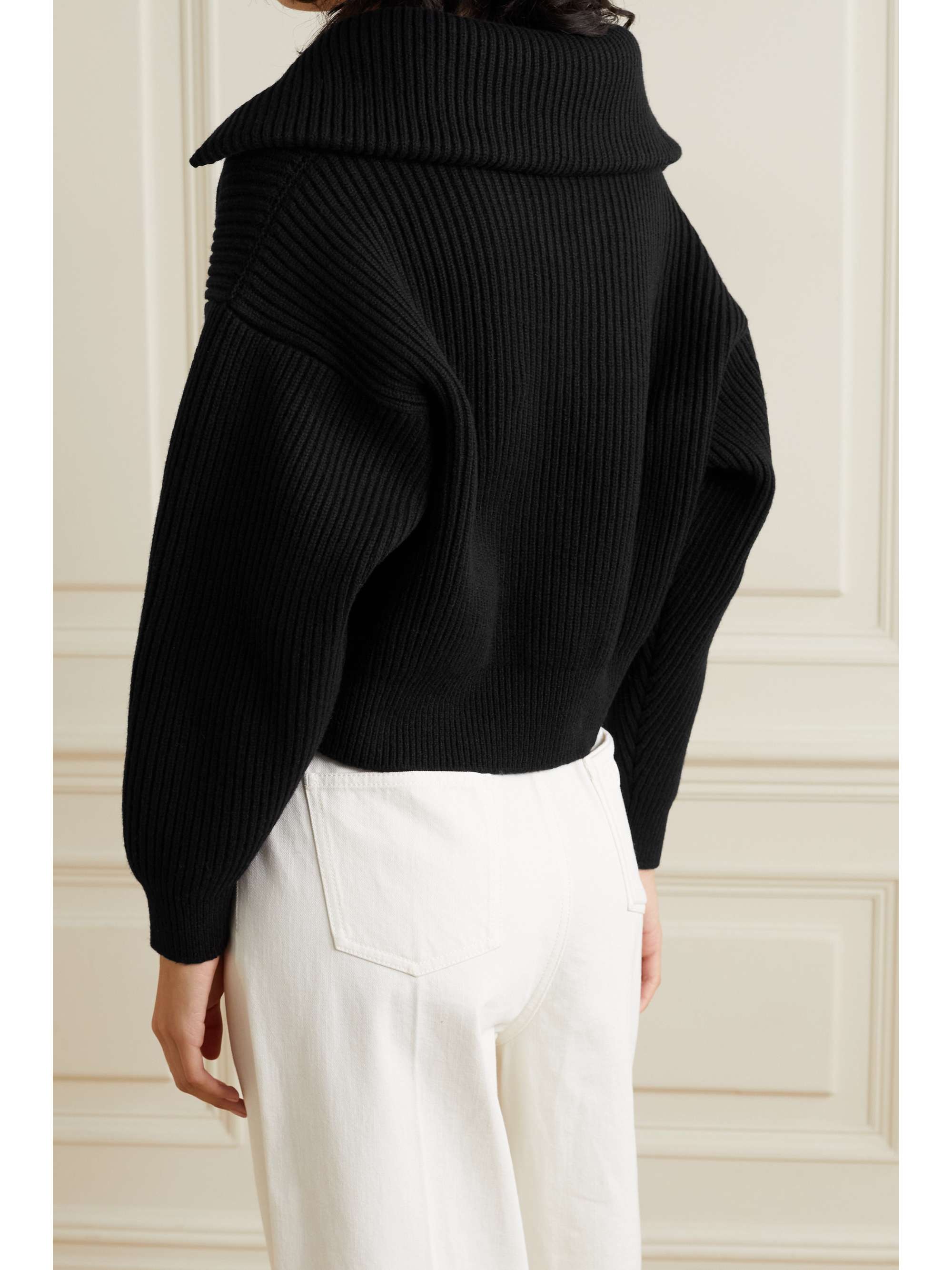 ALAÏA Ribbed wool and cashmere-blend sweater
