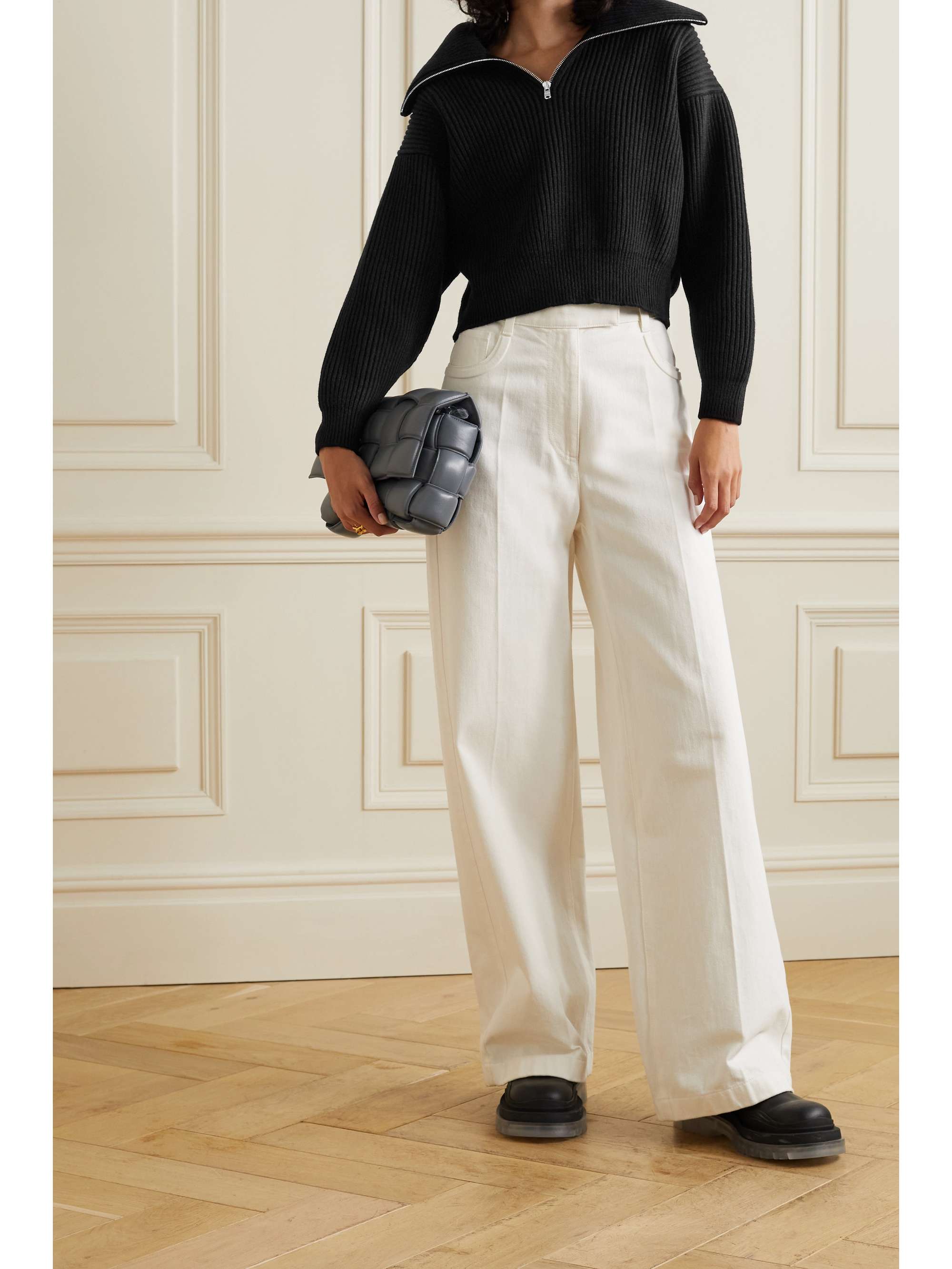 ALAÏA Ribbed wool and cashmere-blend sweater