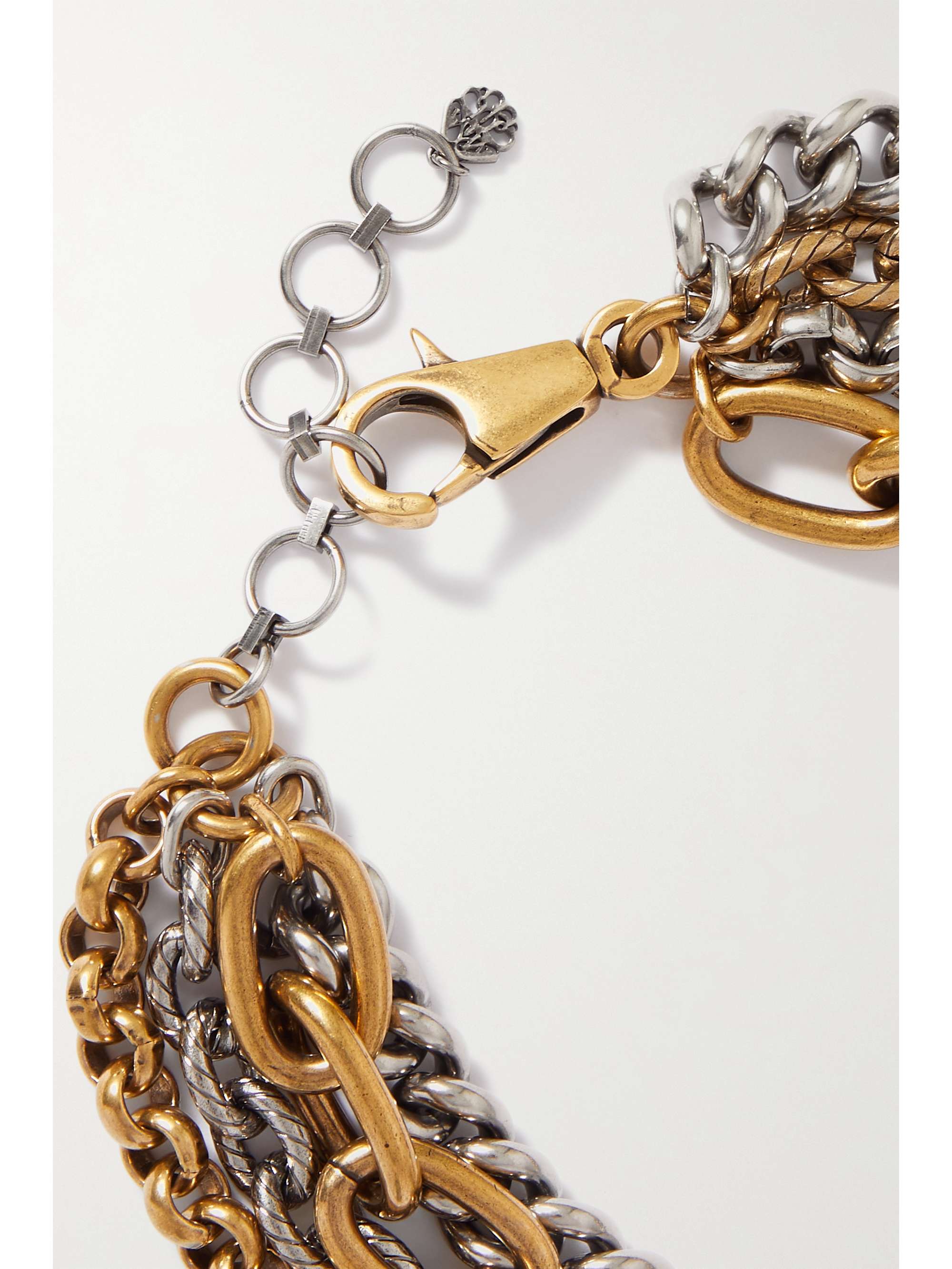 MCQUEEN Layered gold- and silver-tone crystal necklace