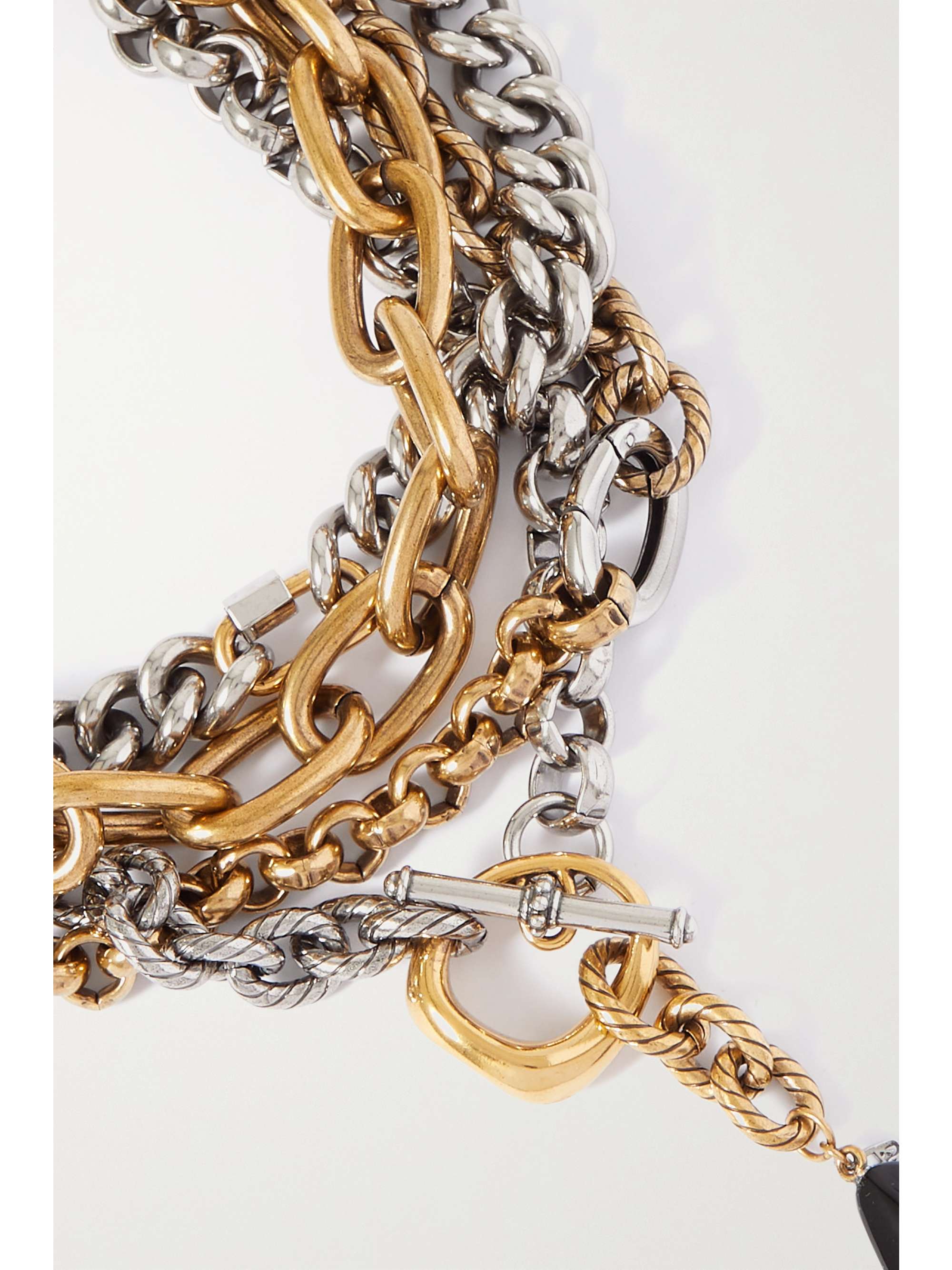 MCQUEEN Layered gold- and silver-tone crystal necklace