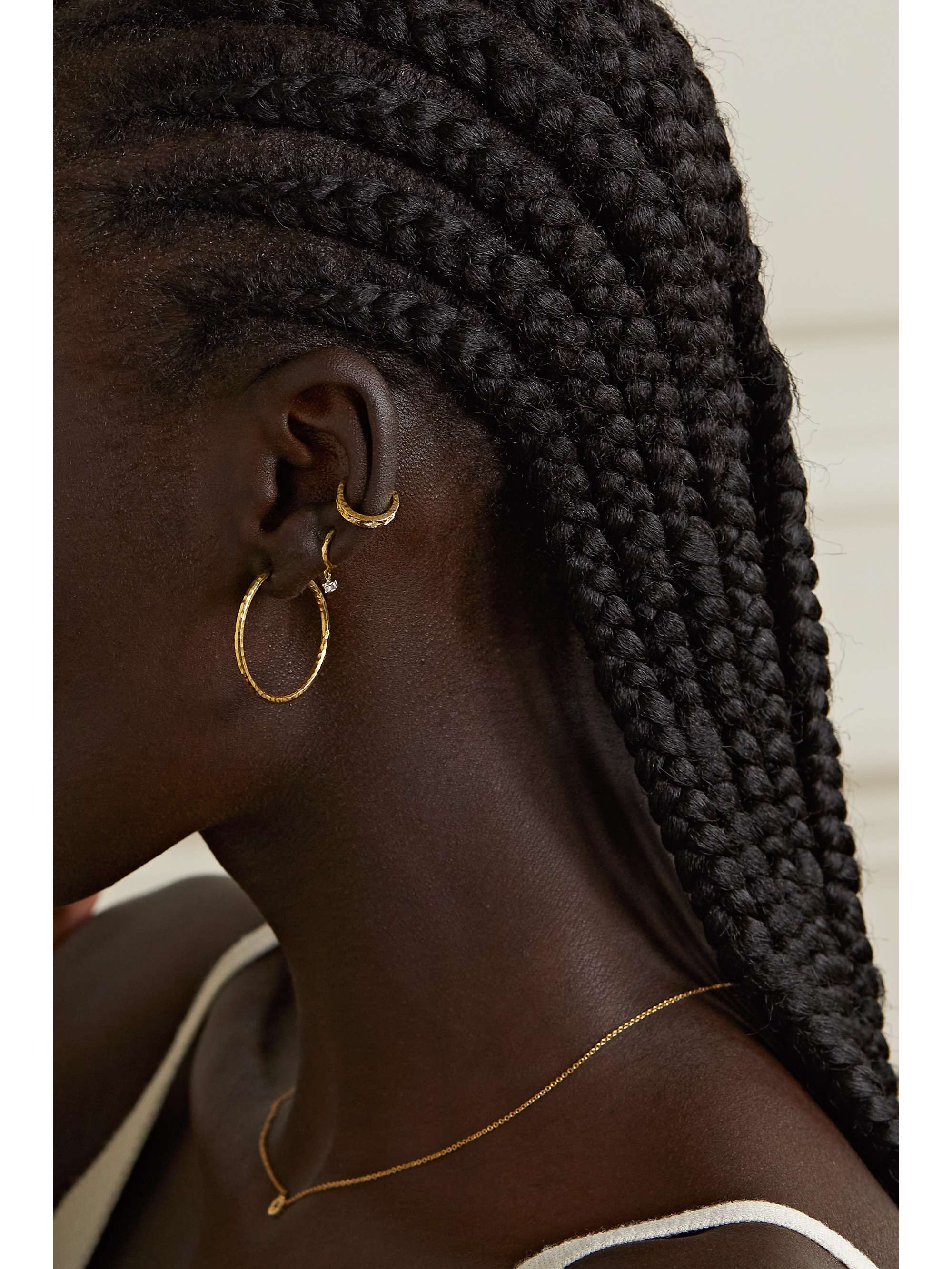 OCTAVIA ELIZABETH + NET SUSTAIN Micro Gabby 18-karat recycled gold diamond hoop earrings