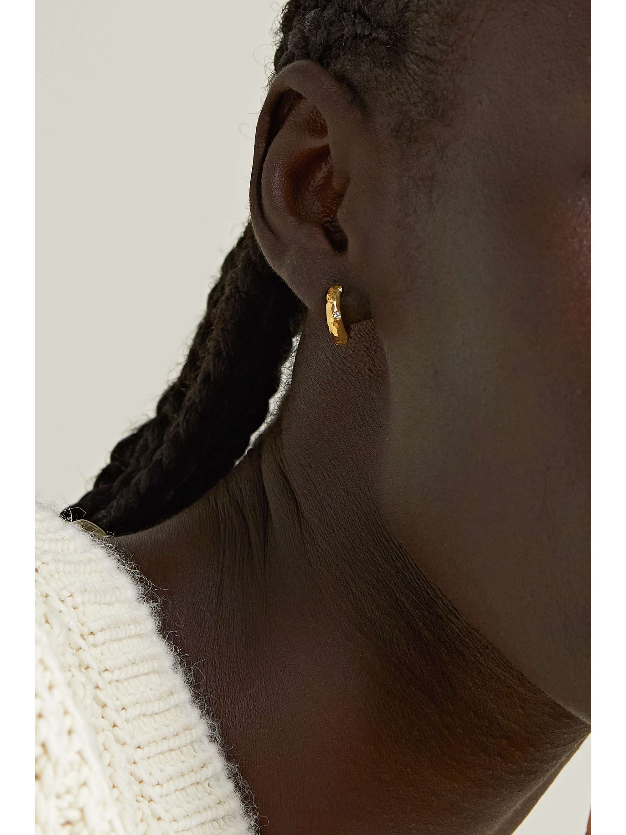 OCTAVIA ELIZABETH Boucles d'oreilles en or 18 carats (750/1000) recyclé et diamants Petite Gemmed Gabby - NET SUSTAIN