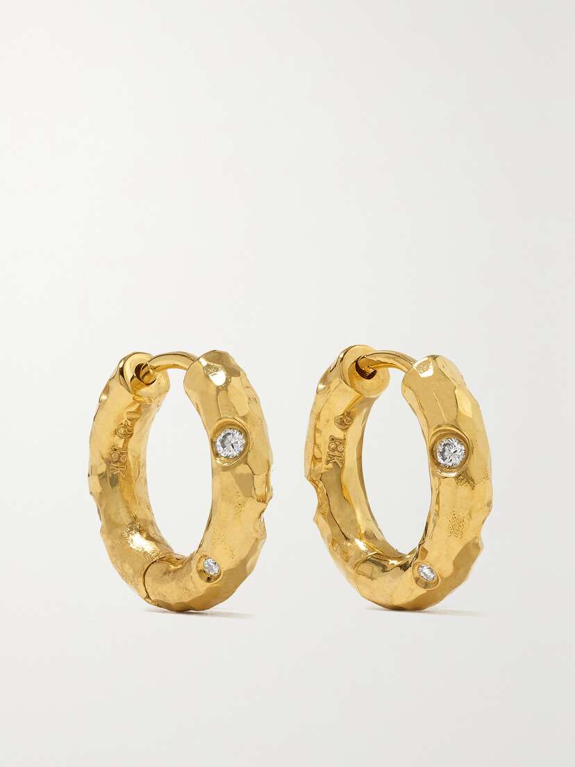 Octavia Elizabeth + Net Sustain Petite Gemmed Gabby 18-karat Recycled Gold Diamond Hoop Earrings