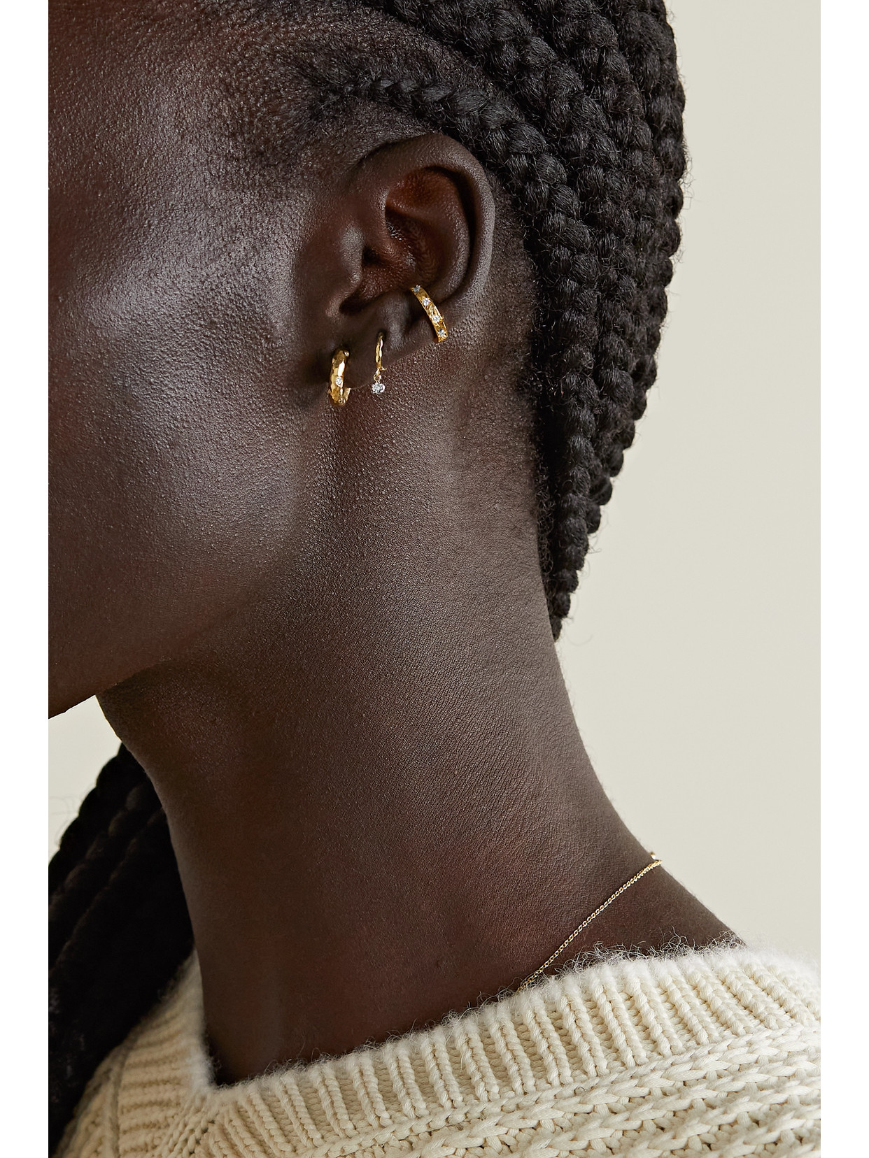 Shop Octavia Elizabeth + Net Sustain Petite Gemmed Gabby 18-karat Recycled Gold Diamond Hoop Earrings