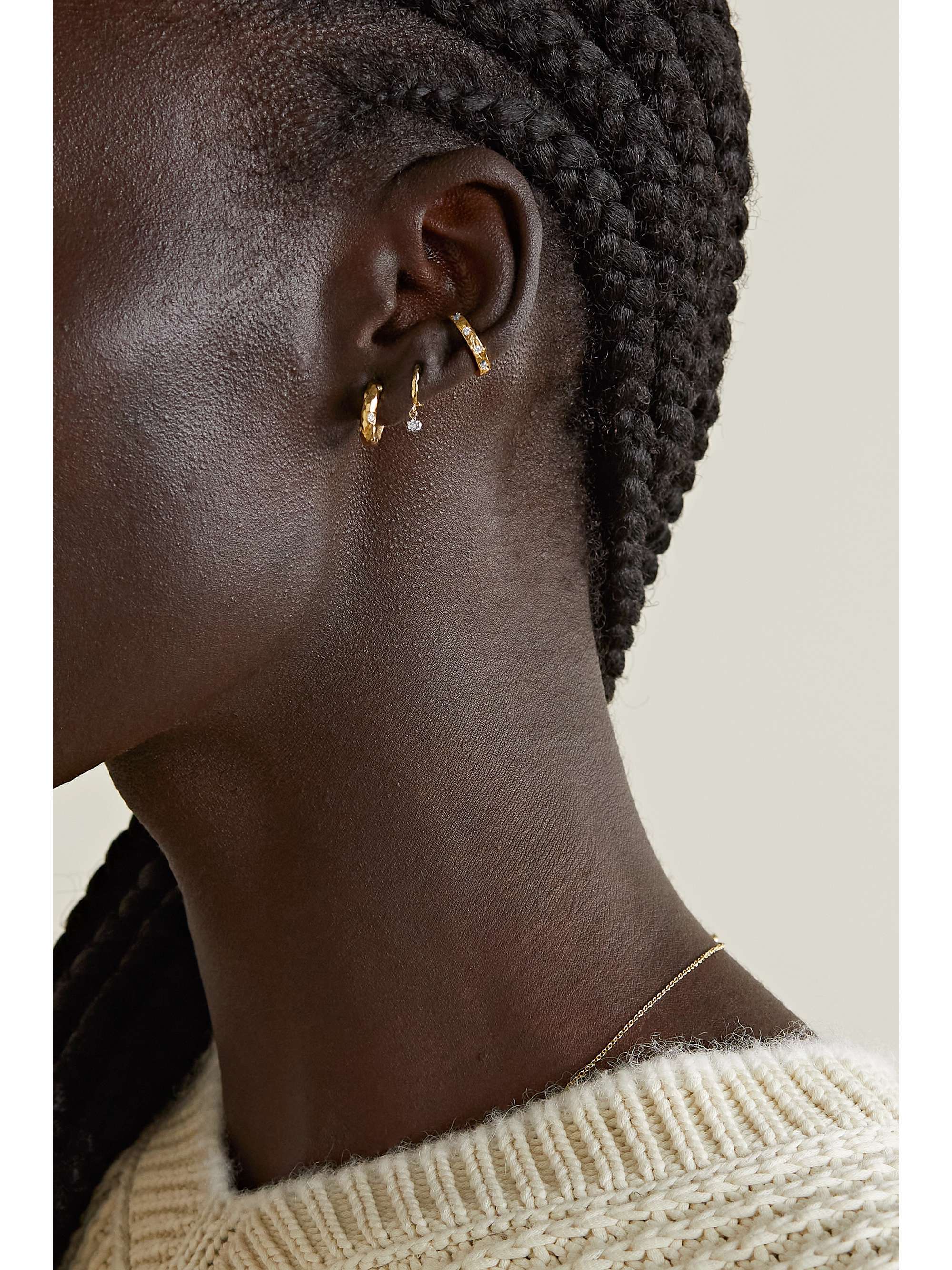 OCTAVIA ELIZABETH Boucles d'oreilles en or 18 carats (750/1000) recyclé et diamants Petite Gemmed Gabby - NET SUSTAIN