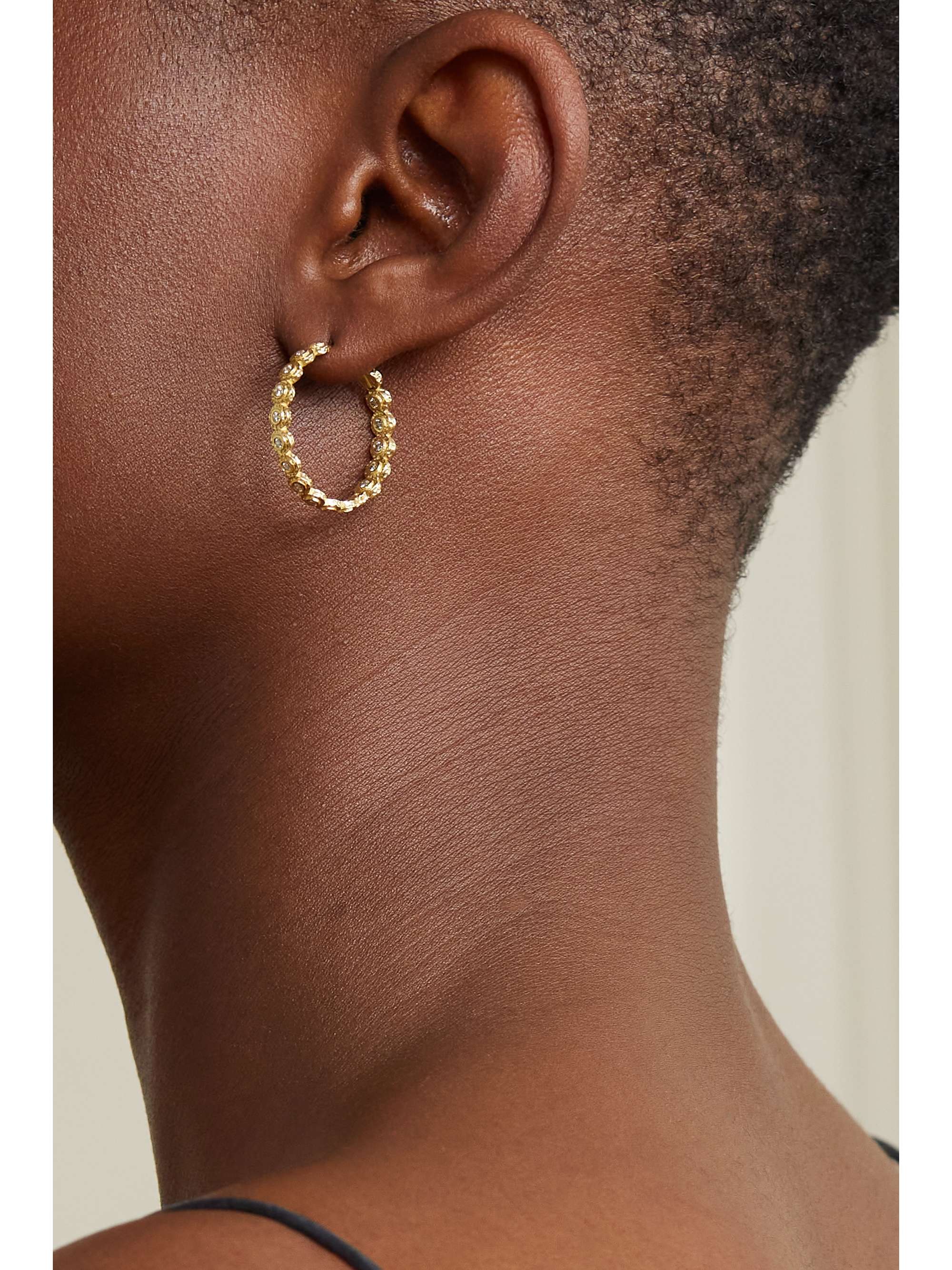 OCTAVIA ELIZABETH + NET SUSTAIN Chloe 18-karat recycled gold diamond hoop earrings