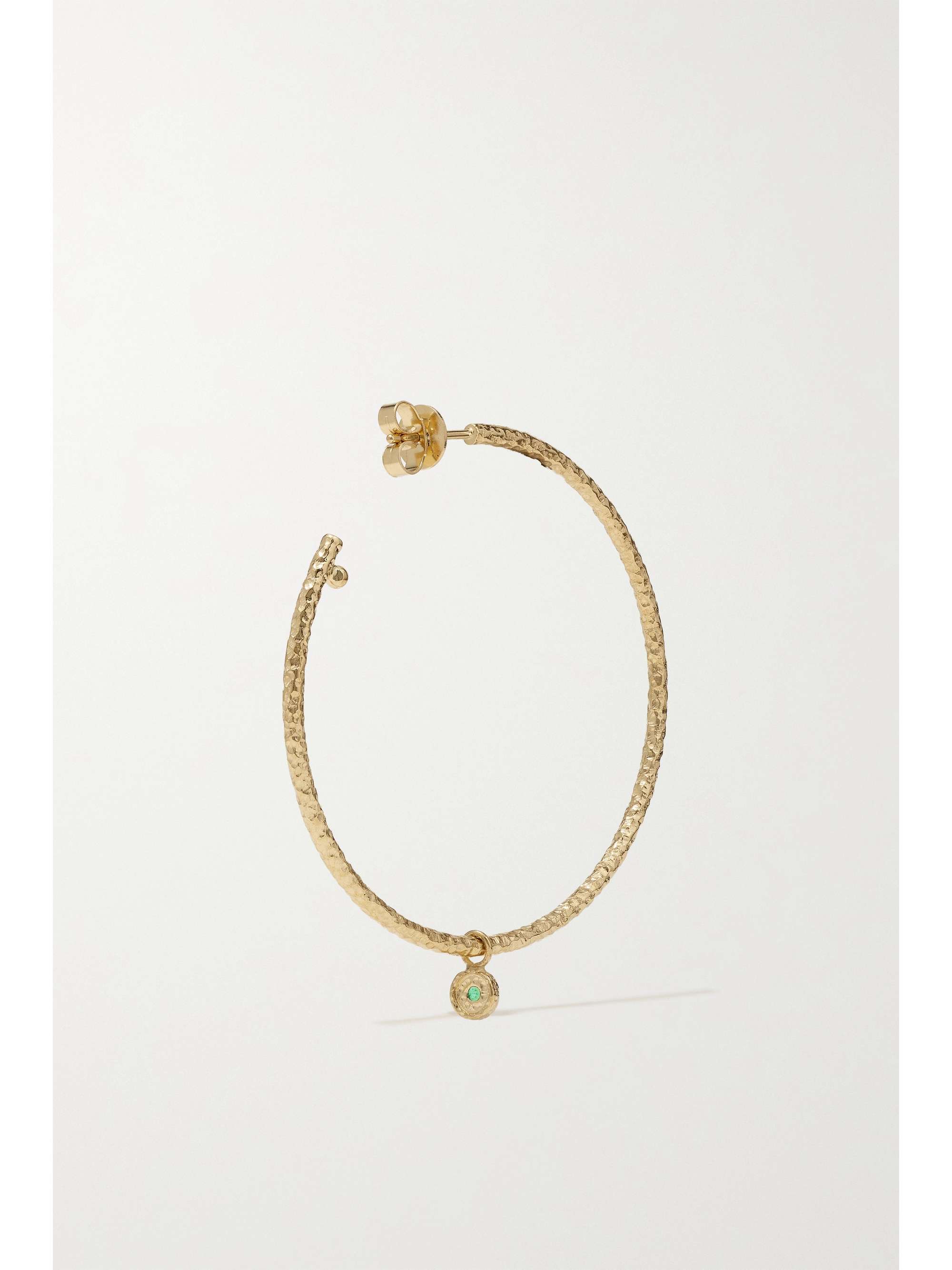 OCTAVIA ELIZABETH + NET SUSTAIN Nesting Gem 18-karat recycled gold emerald hoop earrings