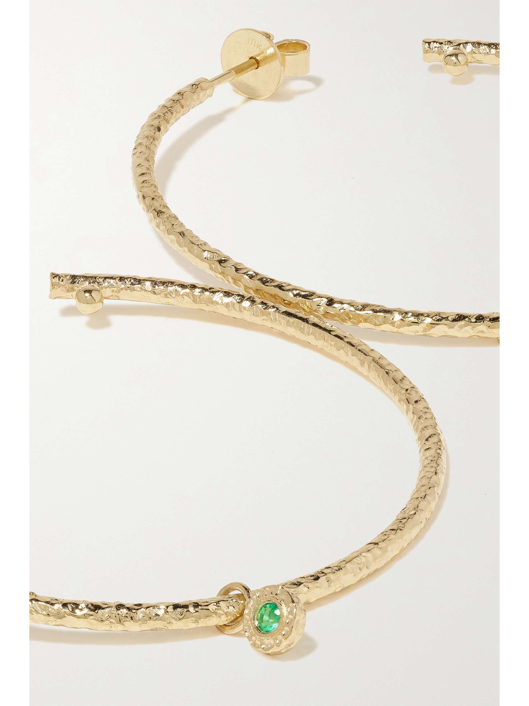 OCTAVIA ELIZABETH + NET SUSTAIN Nesting Gem 18-karat recycled gold emerald hoop earrings