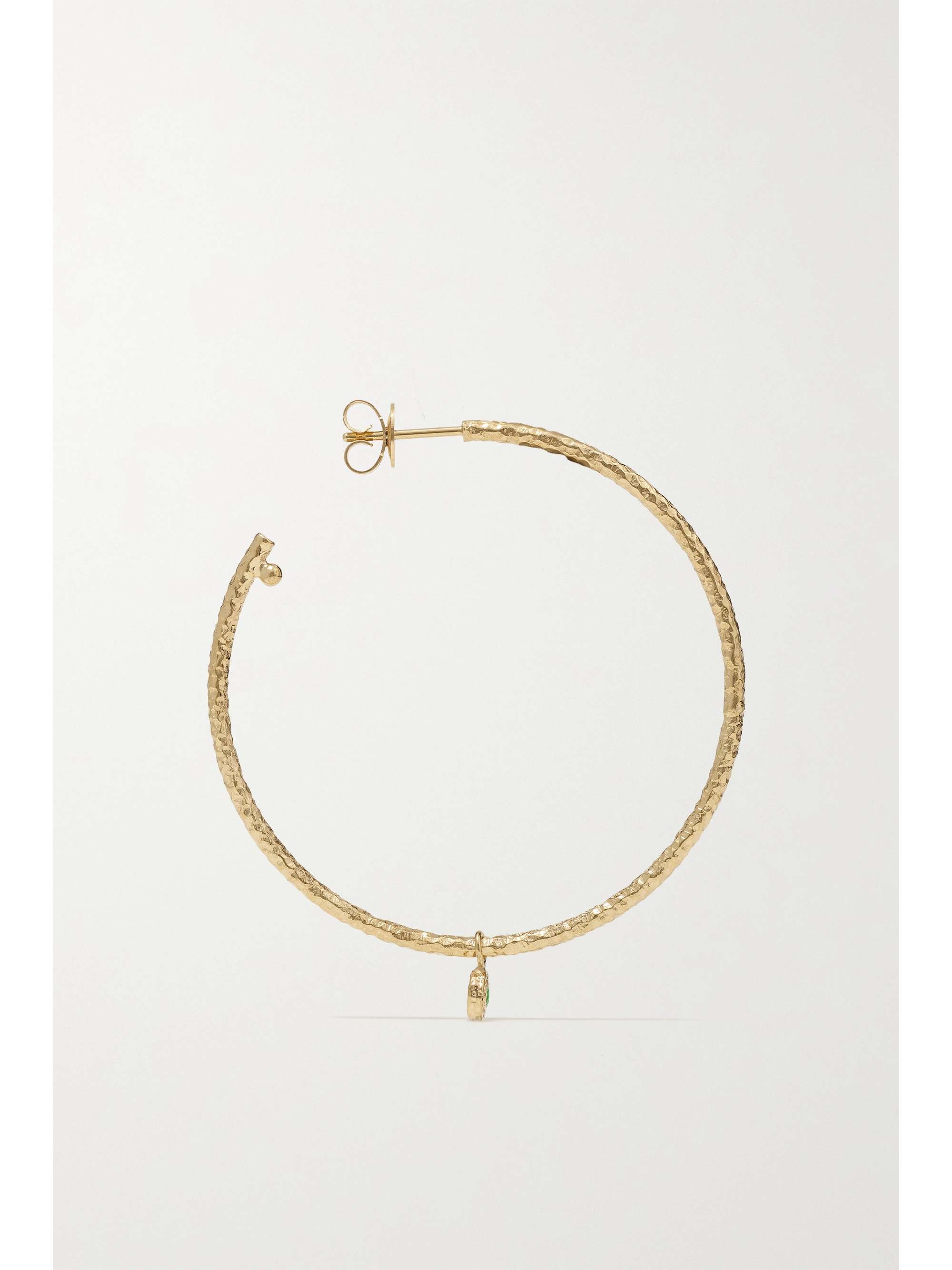 OCTAVIA ELIZABETH + NET SUSTAIN Nesting Gem 18-karat recycled gold emerald hoop earrings