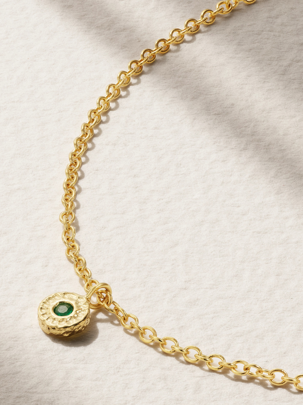 Octavia Elizabeth + Net Sustain Nesting Gem 18-karat Recycled Gold Emerald Anklet In Gold