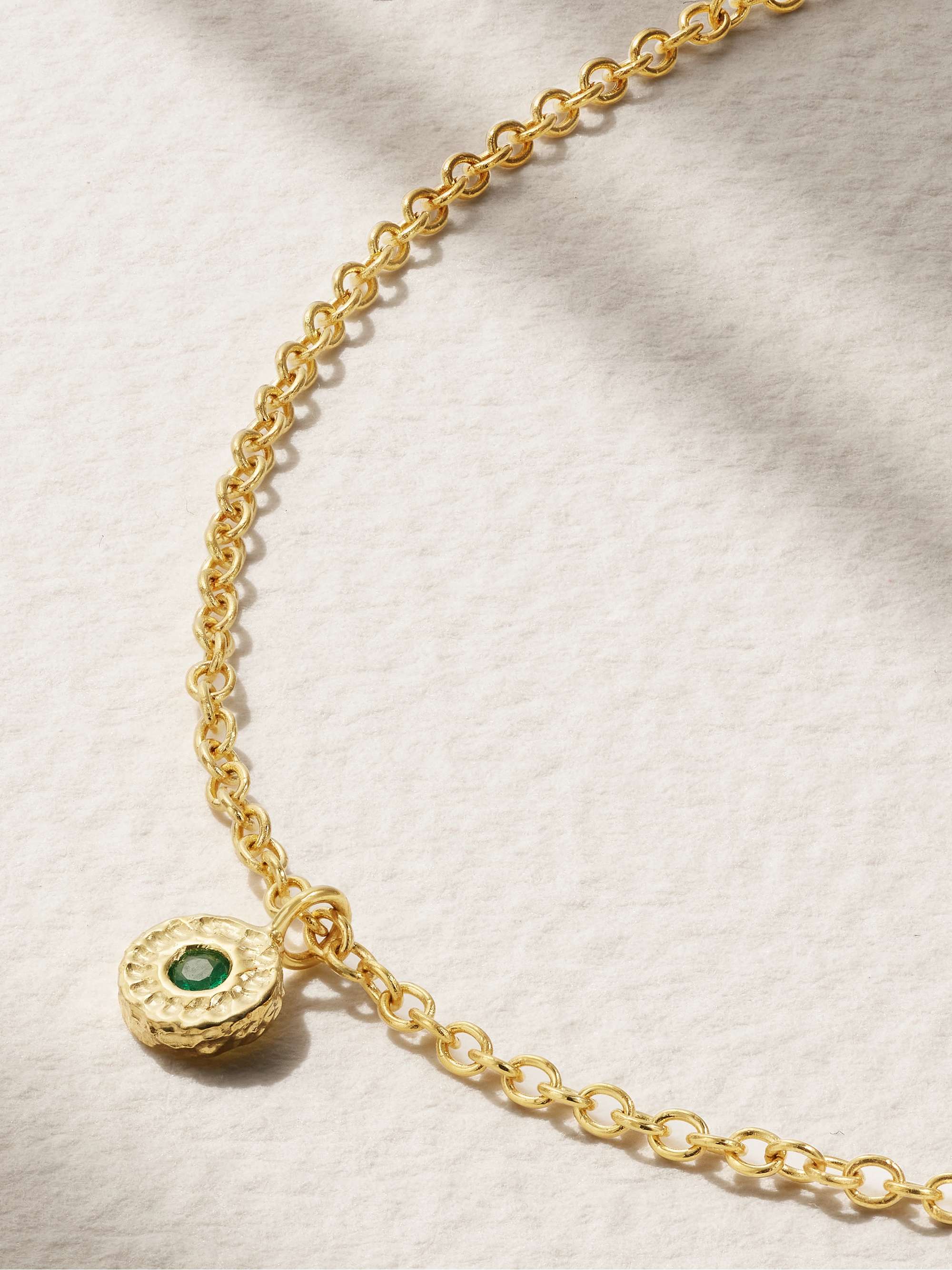 OCTAVIA ELIZABETH + NET SUSTAIN Nesting Gem 18-karat recycled gold emerald anklet