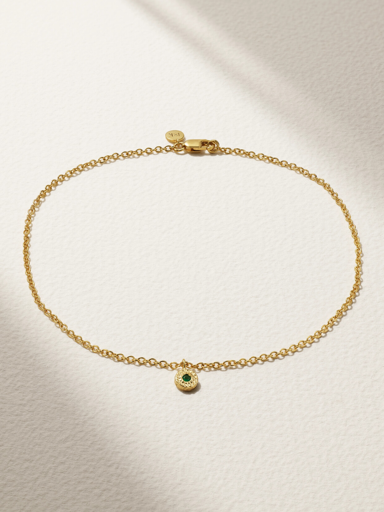 Octavia Elizabeth + Net Sustain Nesting Gem 18-karat Recycled Gold Emerald Anklet