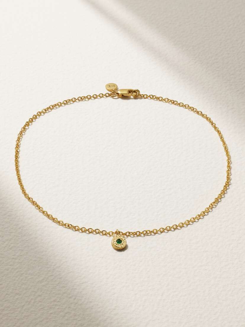Octavia Elizabeth + Net Sustain Nesting Gem 18-karat Recycled Gold Emerald Anklet