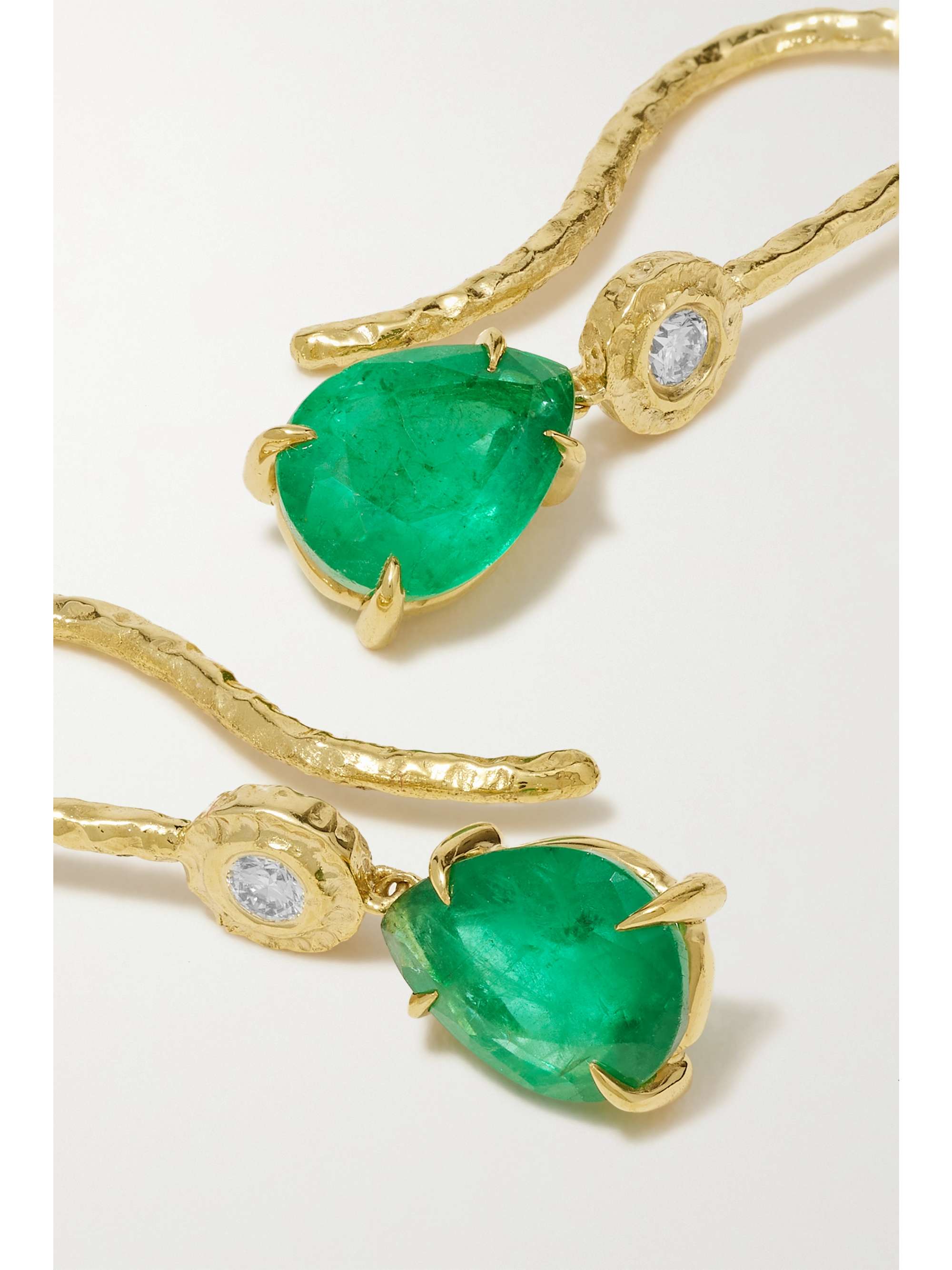 OCTAVIA ELIZABETH + NET SUSTAIN Lauren 18-karat recycled gold, emerald and diamond earrings