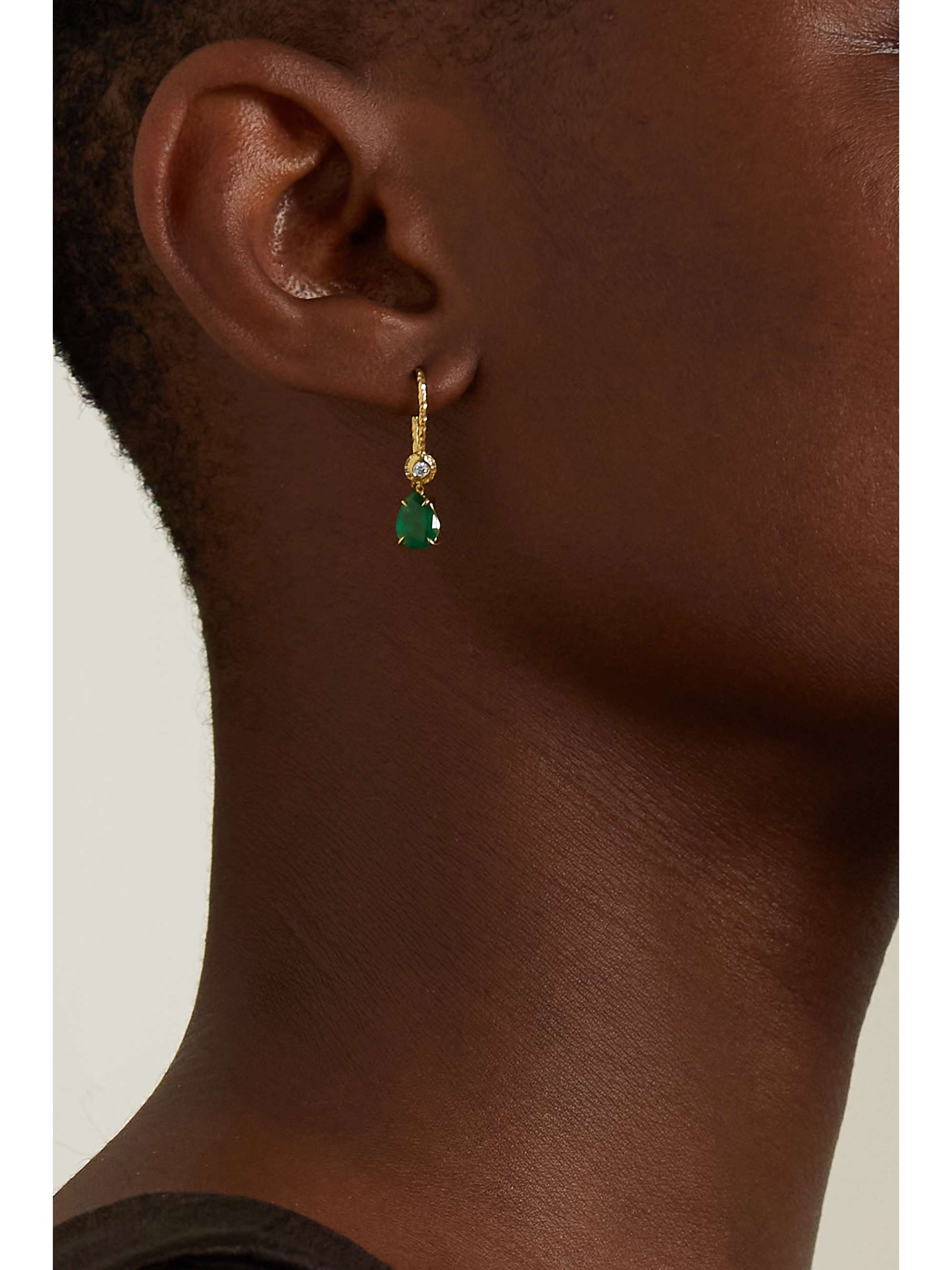 OCTAVIA ELIZABETH + NET SUSTAIN Lauren 18-karat recycled gold, emerald and diamond earrings
