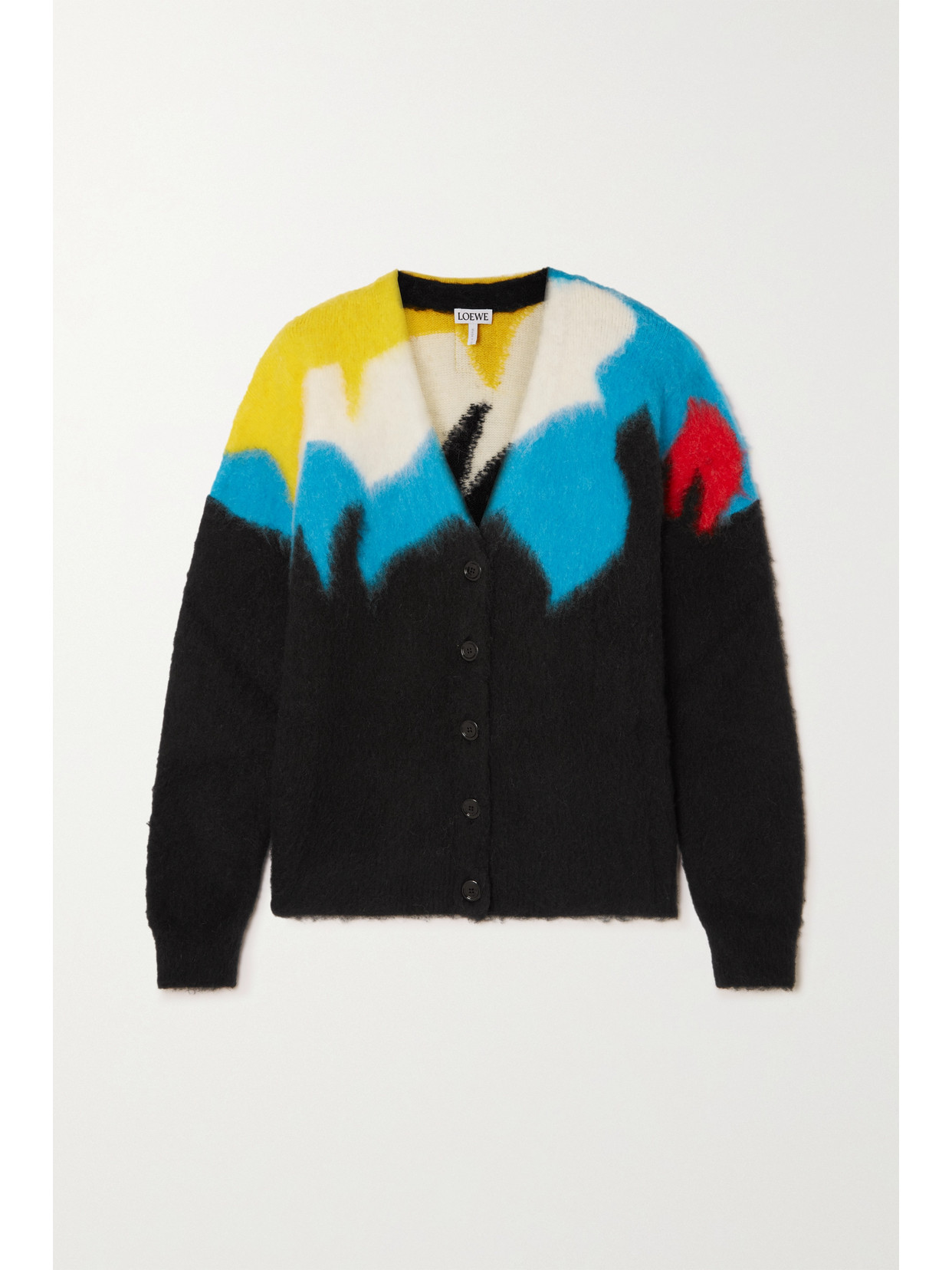 LOEWE INTARSIA-KNIT CARDIGAN